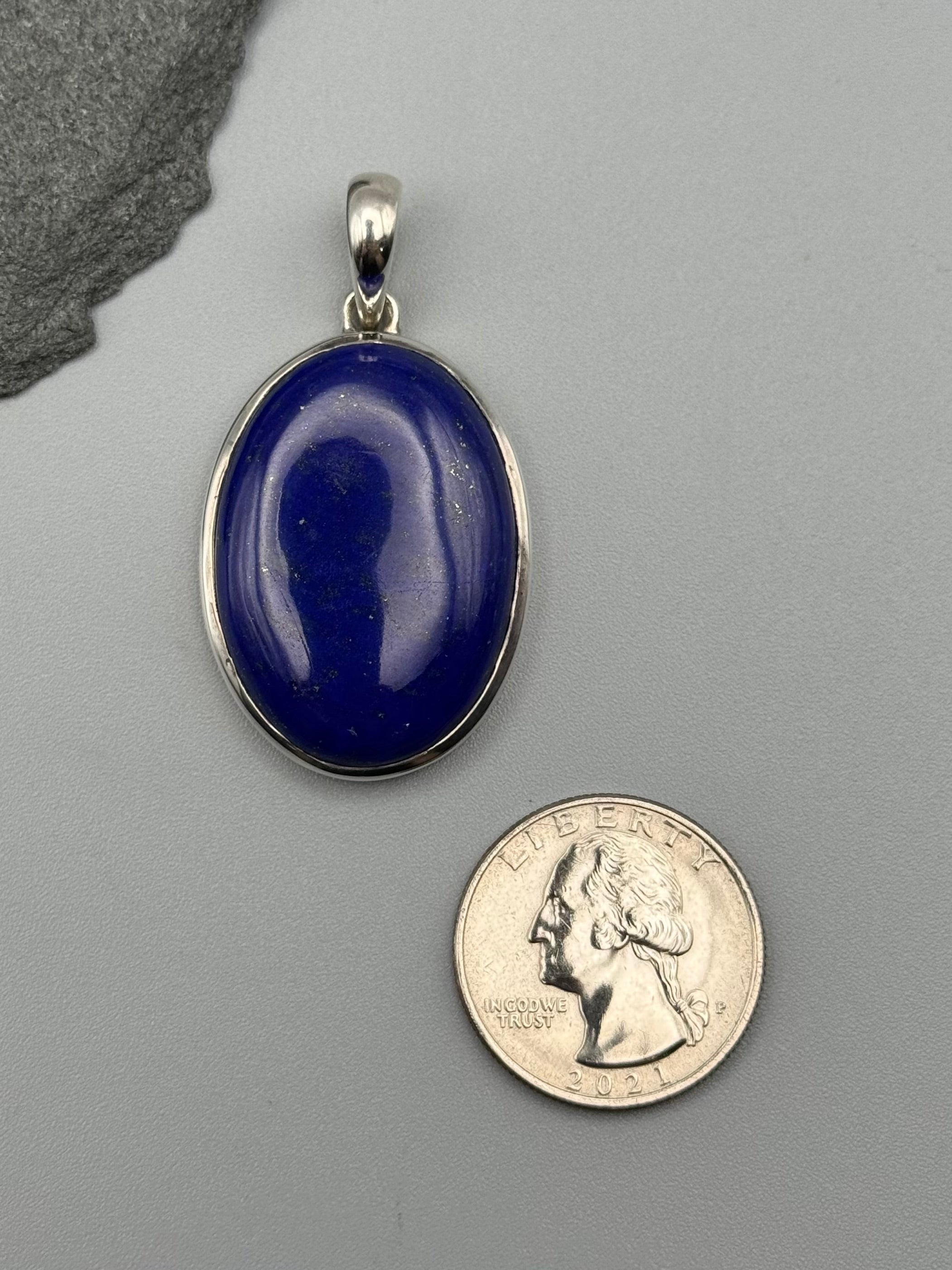 •LAPIS LAZULI - MEDIUM OVAL• sterling silver pendant