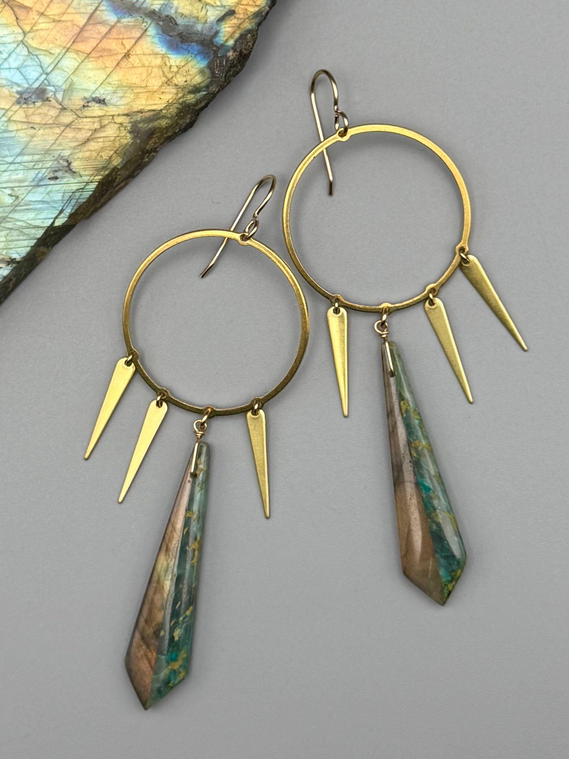 •HOOP DANCE• intarsia + gold earrings