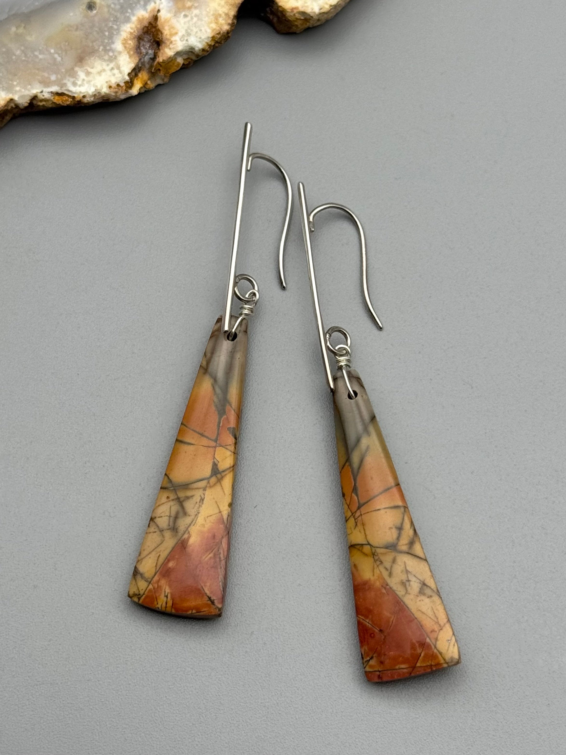 •STICKS & STONES• red creek jasper + silver earrings