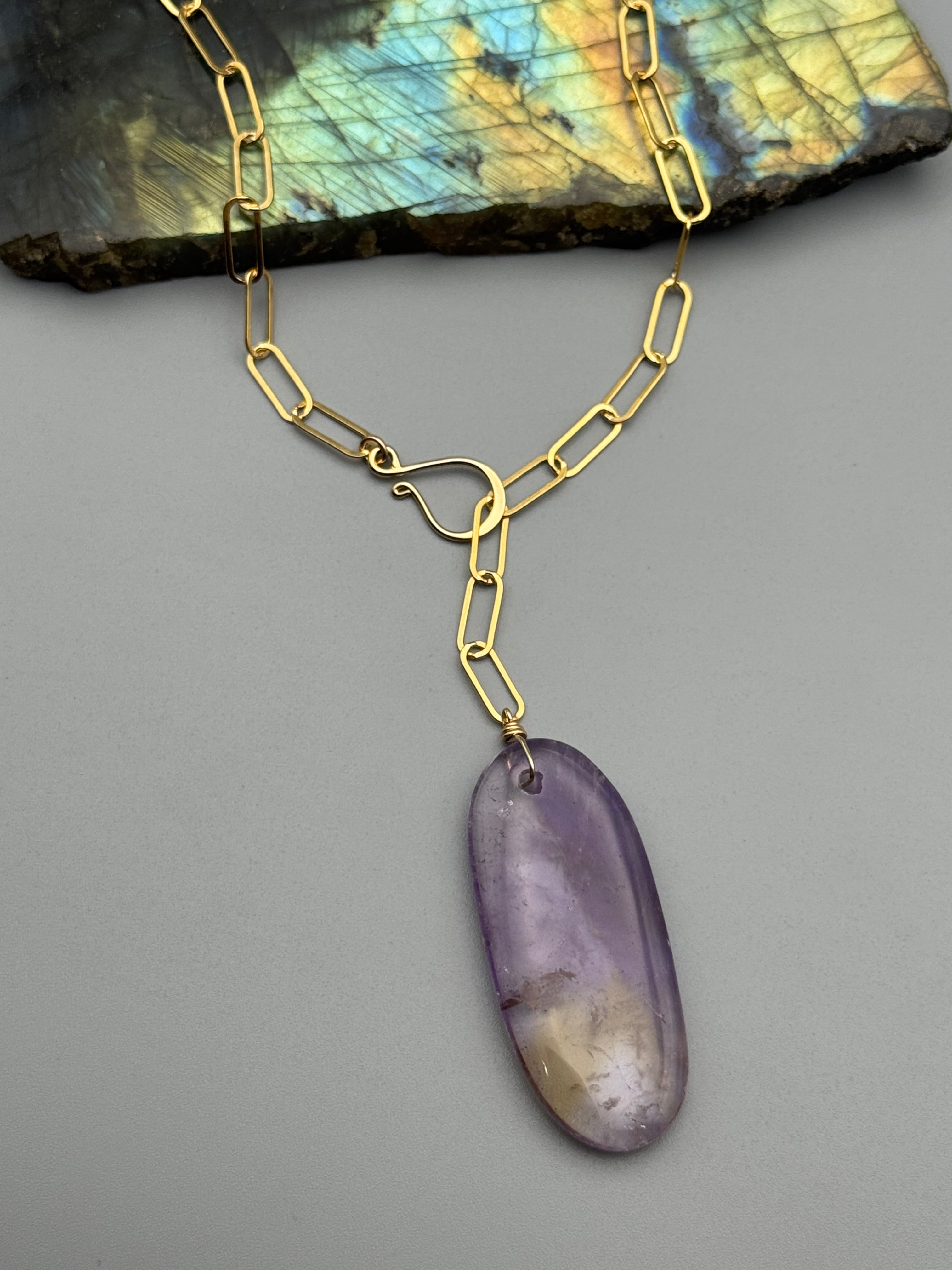 •LINKED• ametrine + gold necklace (ADJ to 19")
