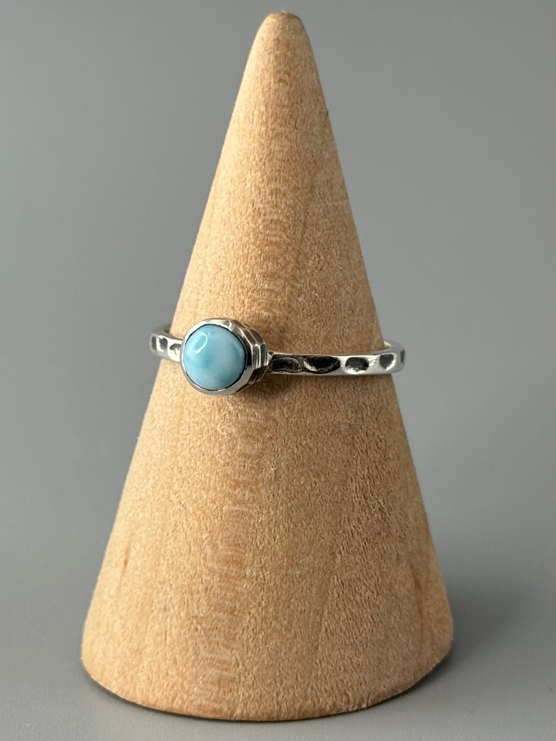 •LARIMAR - BITTY• sterling silver ring (size 8)