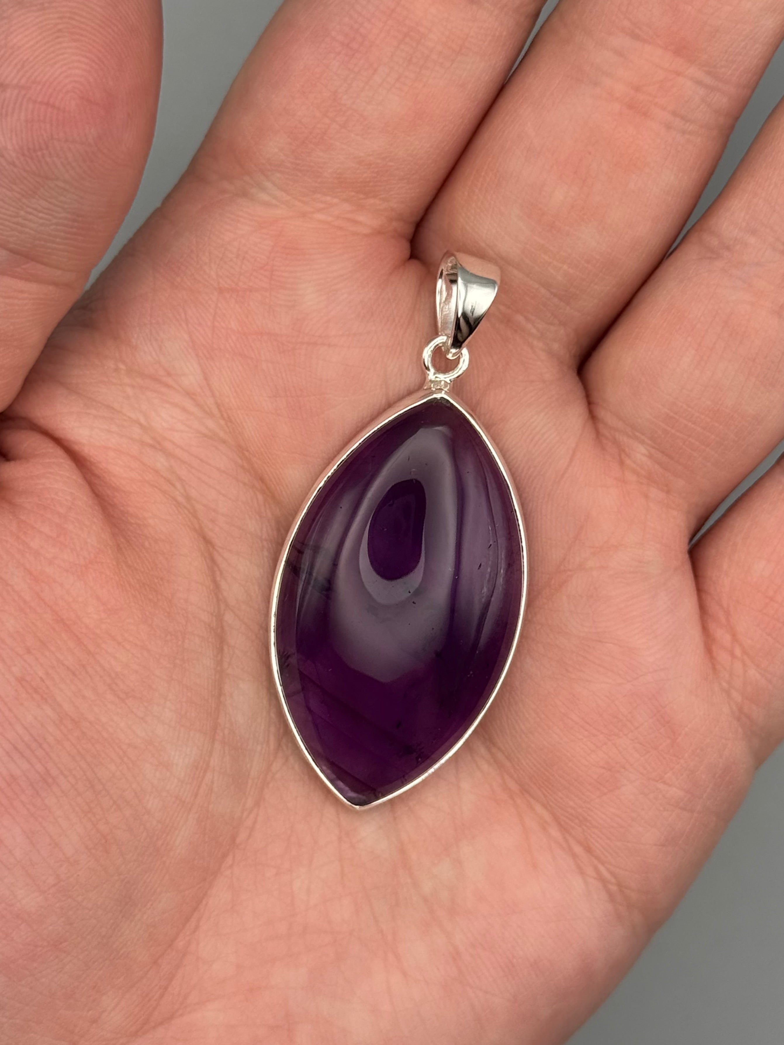 •AMETHYST - MARQUISE• sterling silver pendant