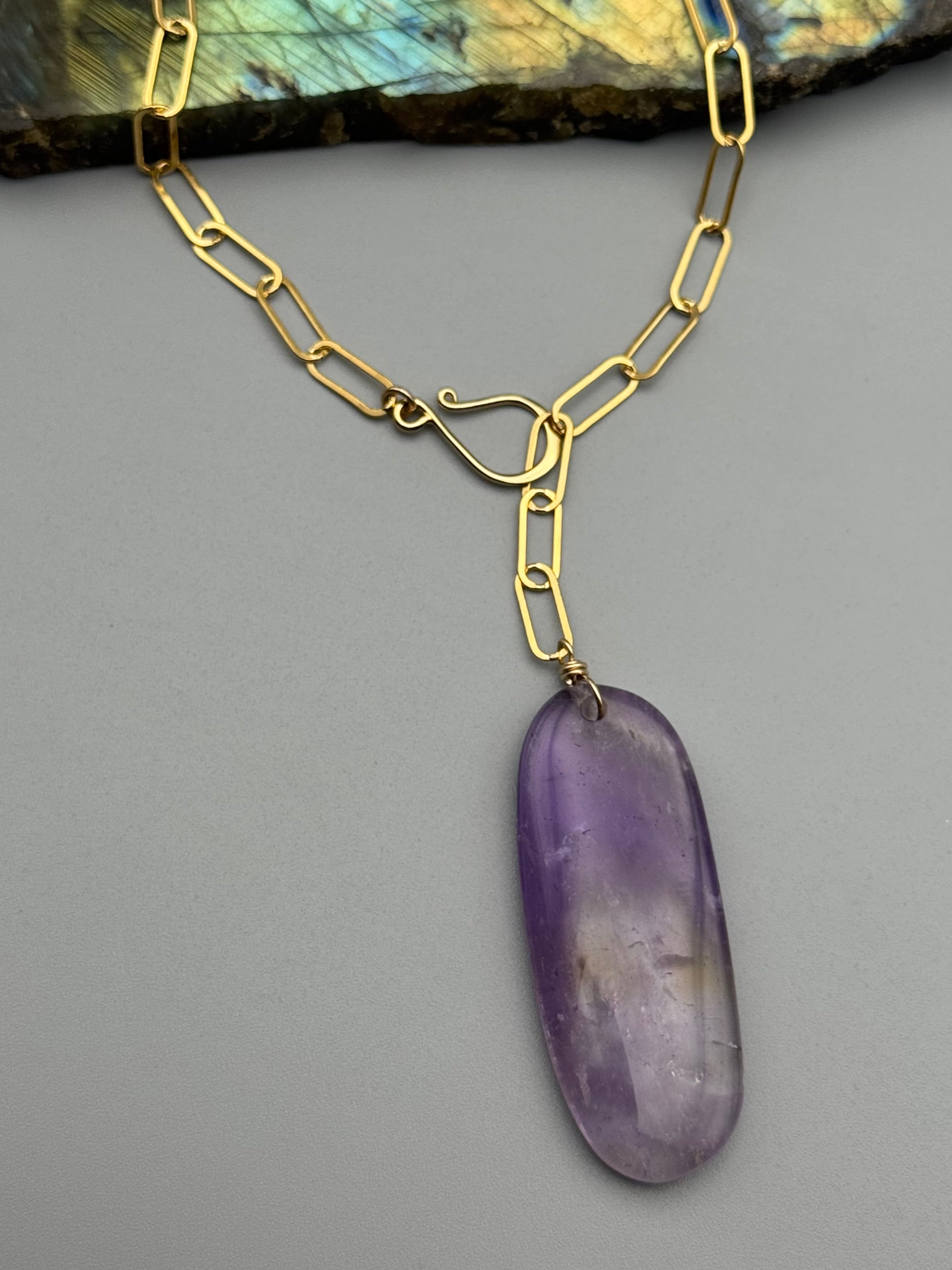 •LINKED• ametrine + gold necklace (ADJ to 19")