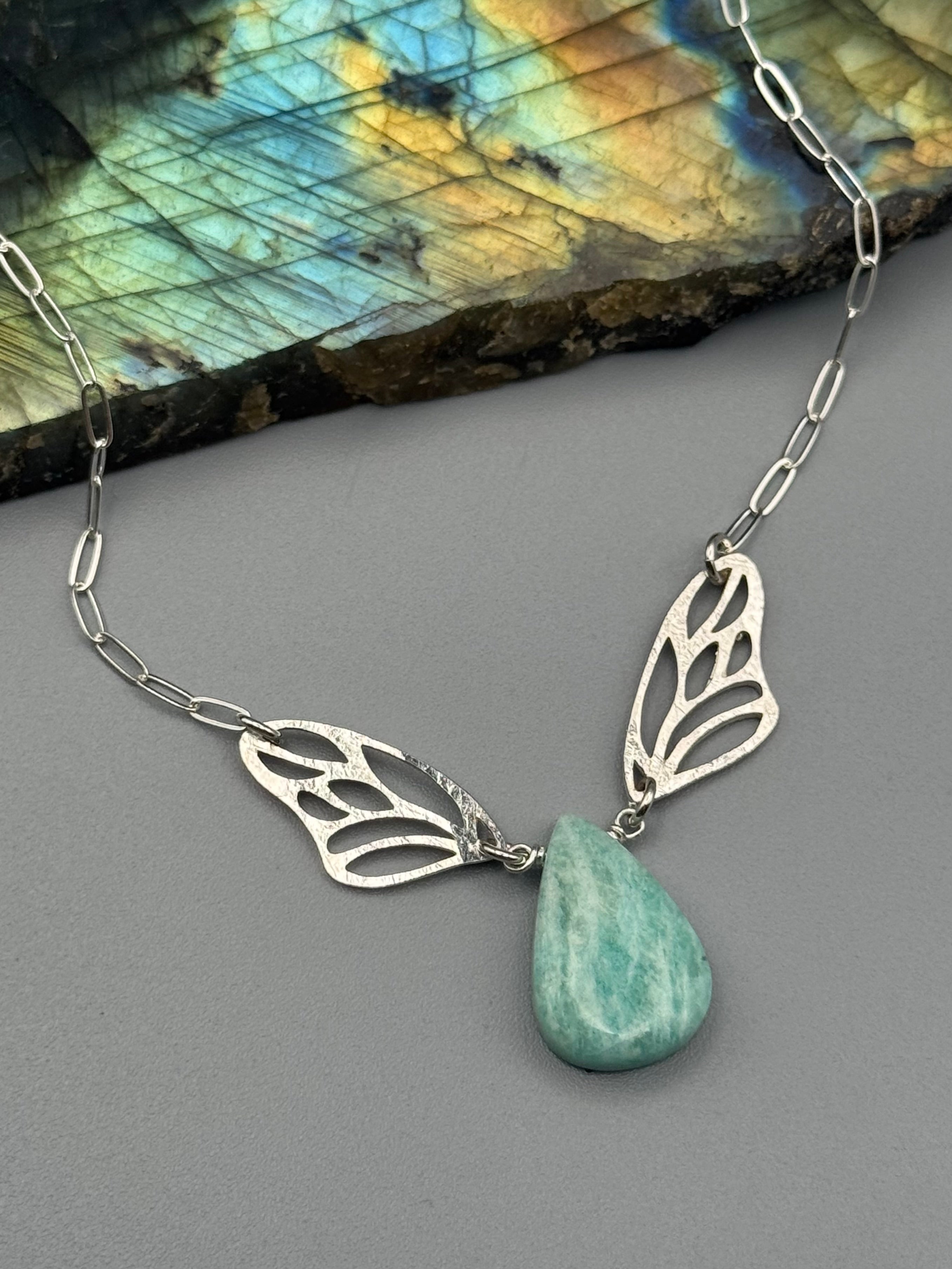 •METAMORPH• amazonite + silver necklace (18"-20" long)
