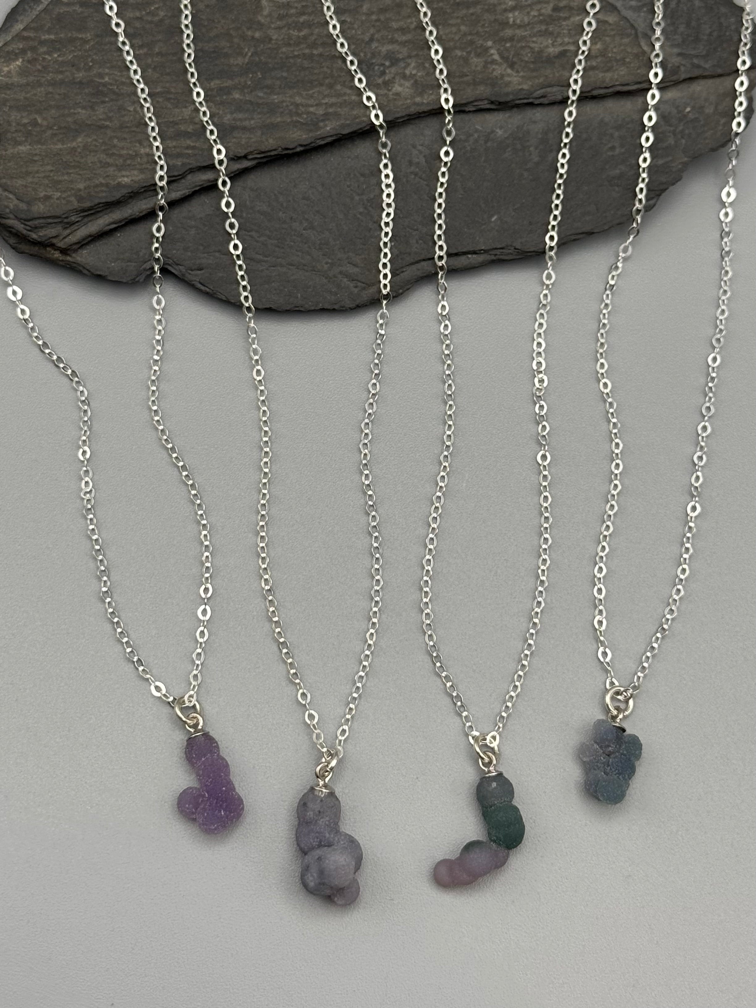 •STRAY• botryoidal chalcedony lil' blob + silver necklace (various lengths)