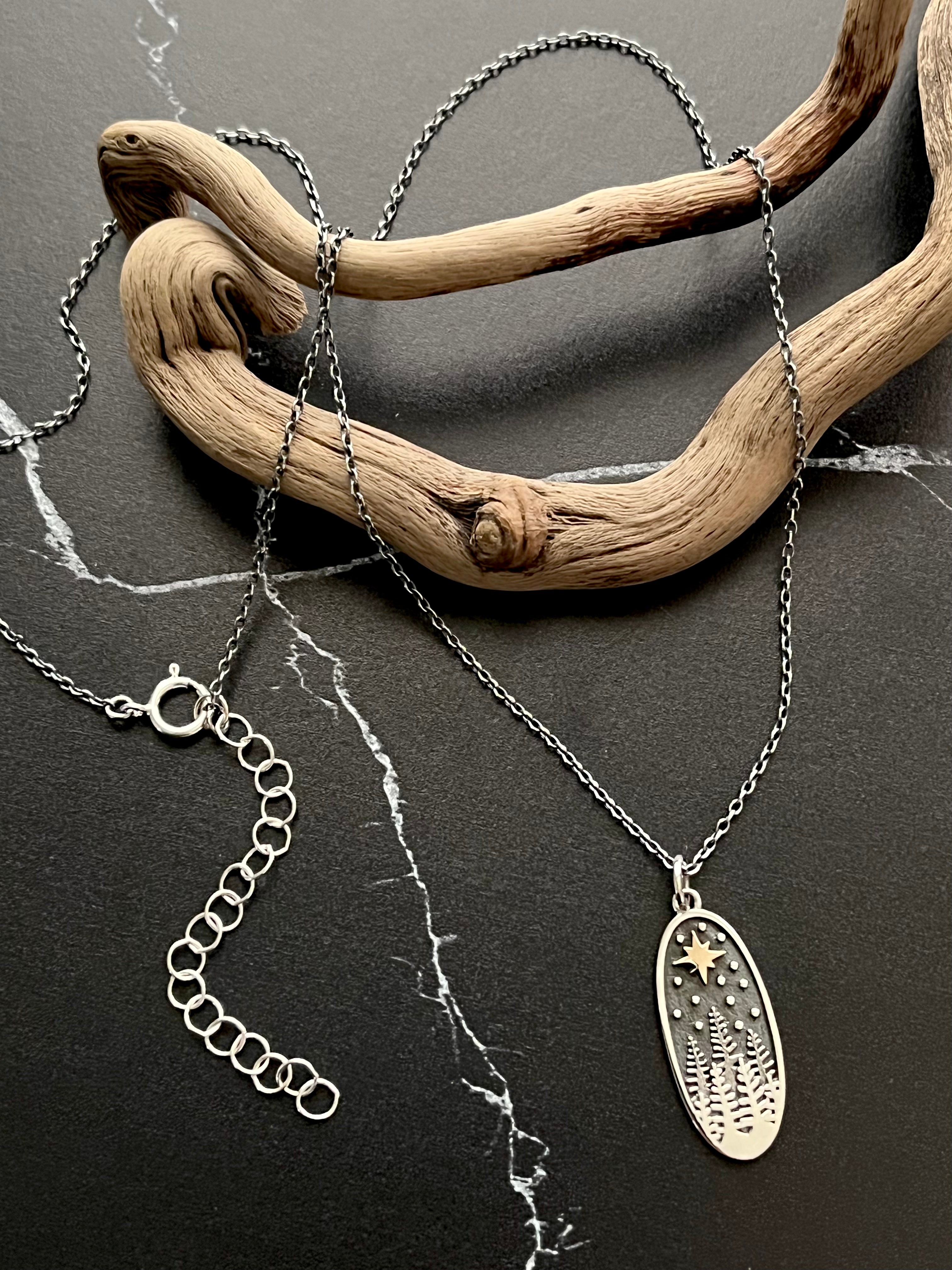 •NIGHT SKY• mixed metal necklace