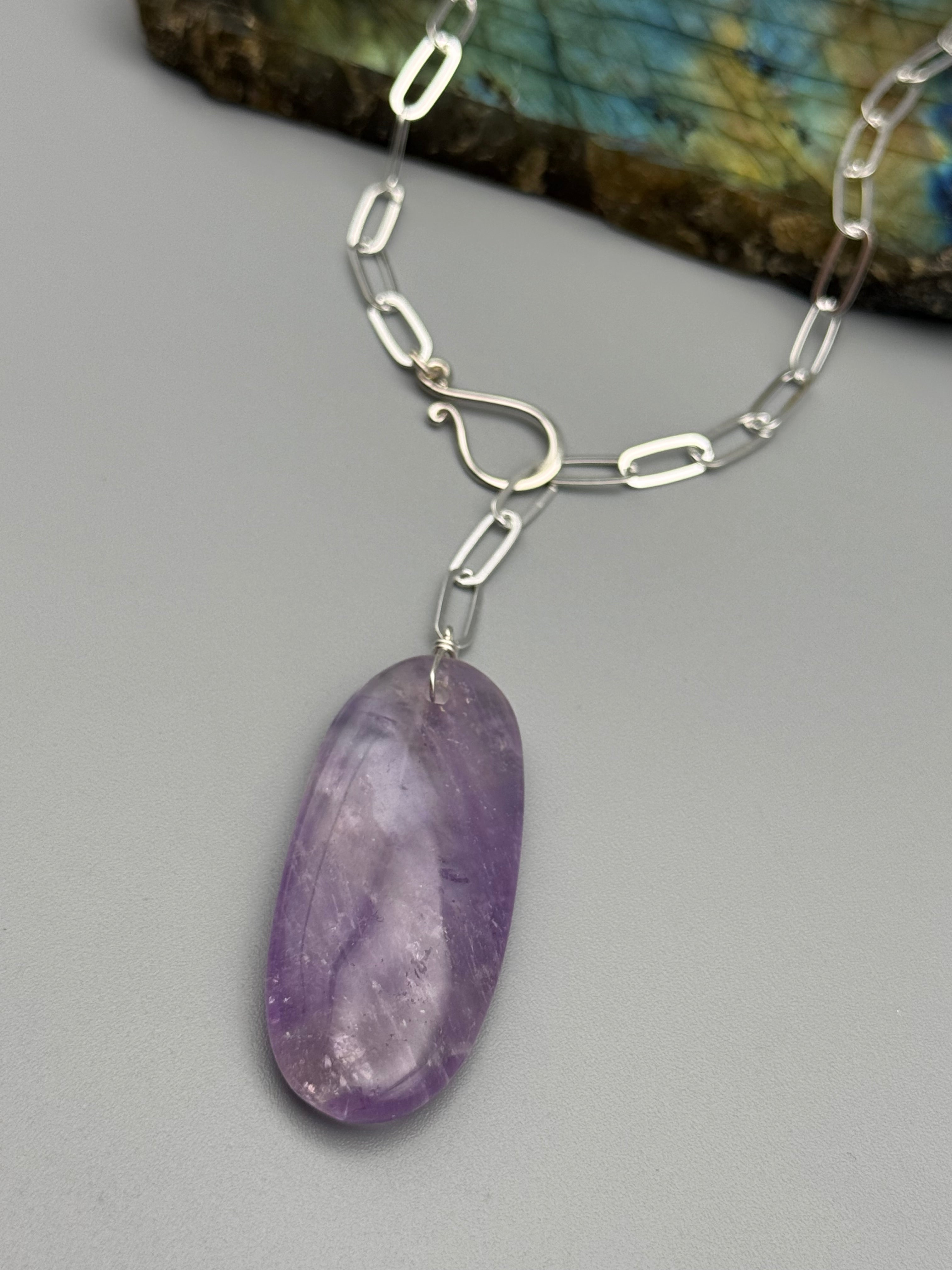 •LINKED• ametrine + silver necklace (ADJ to 19")