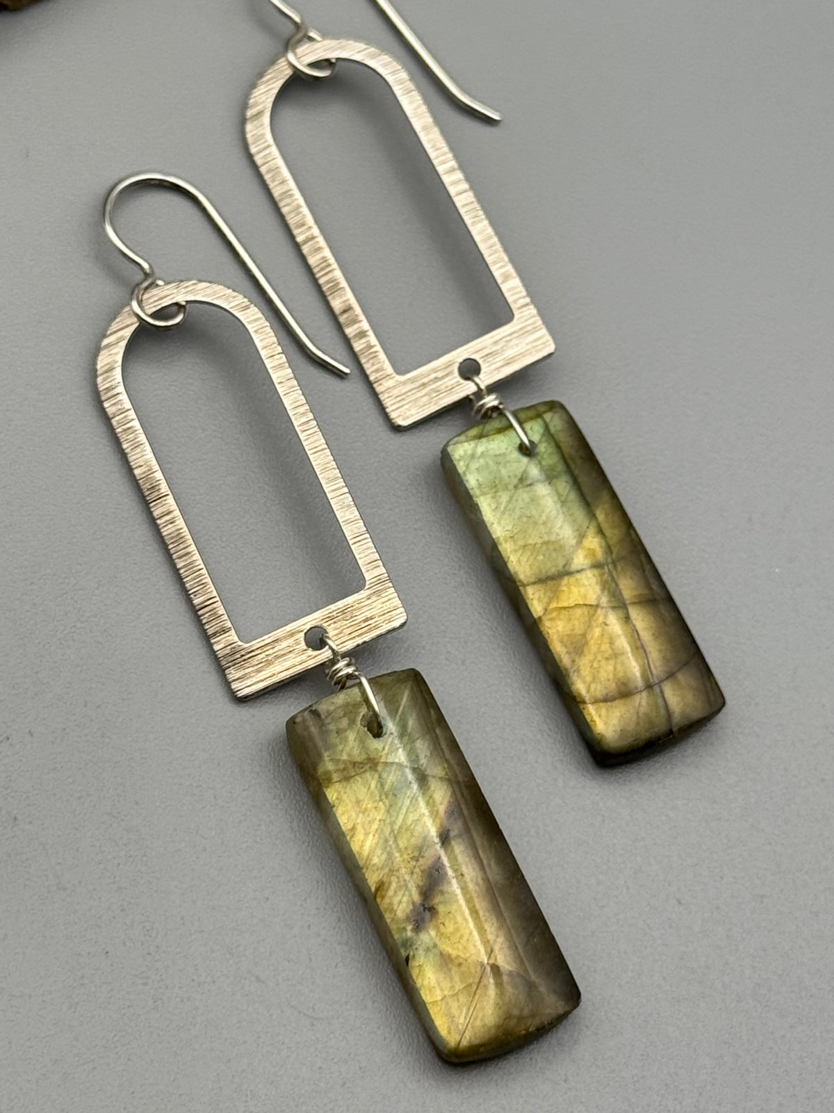 •PORTAL• golden labradorite + silver earrings