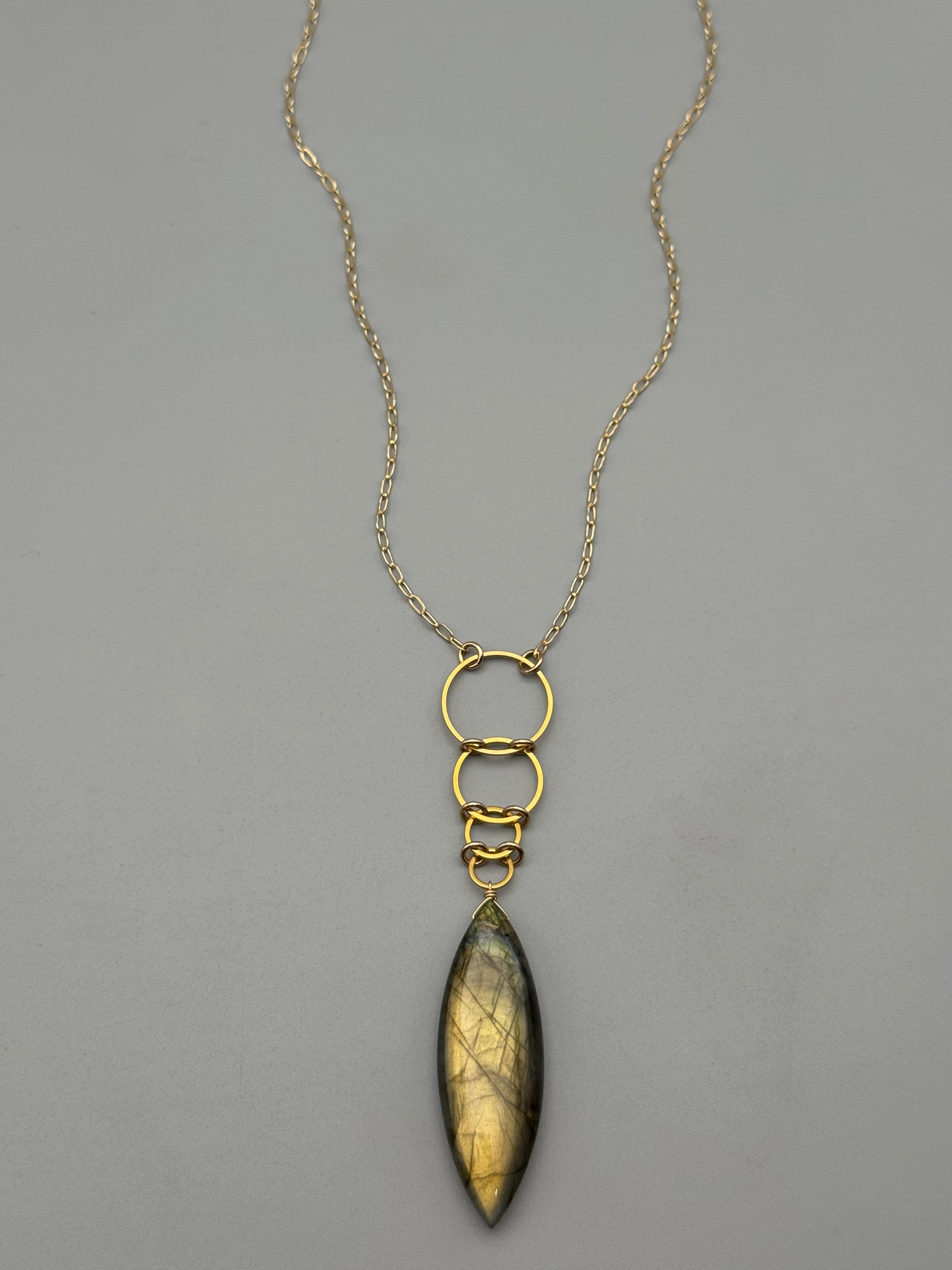•EOWYN• labradorite + gold necklace (28"-30" long)