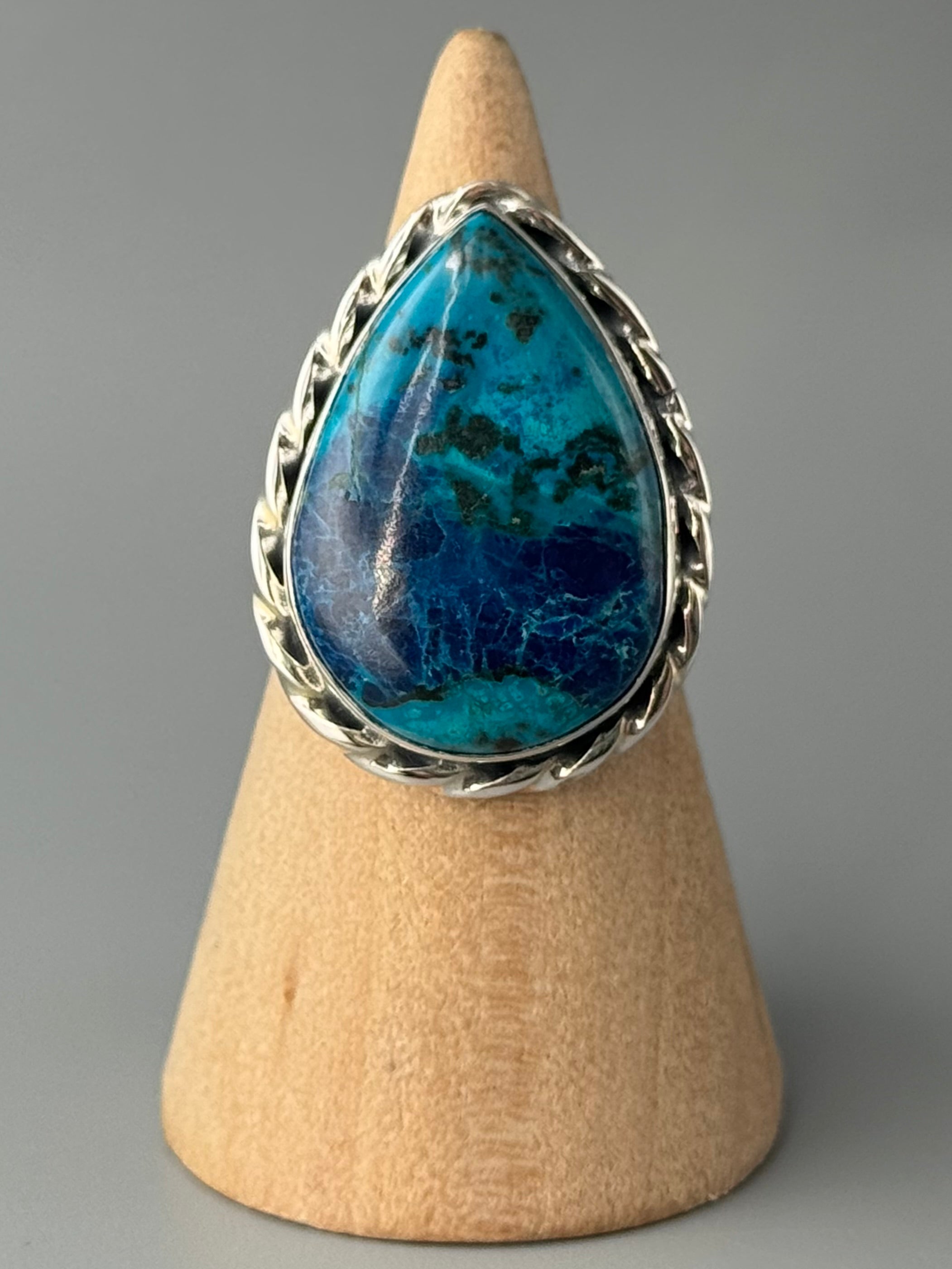 •SHATTUCKITE - TWINE TEAR• sterling silver ring (size 6)