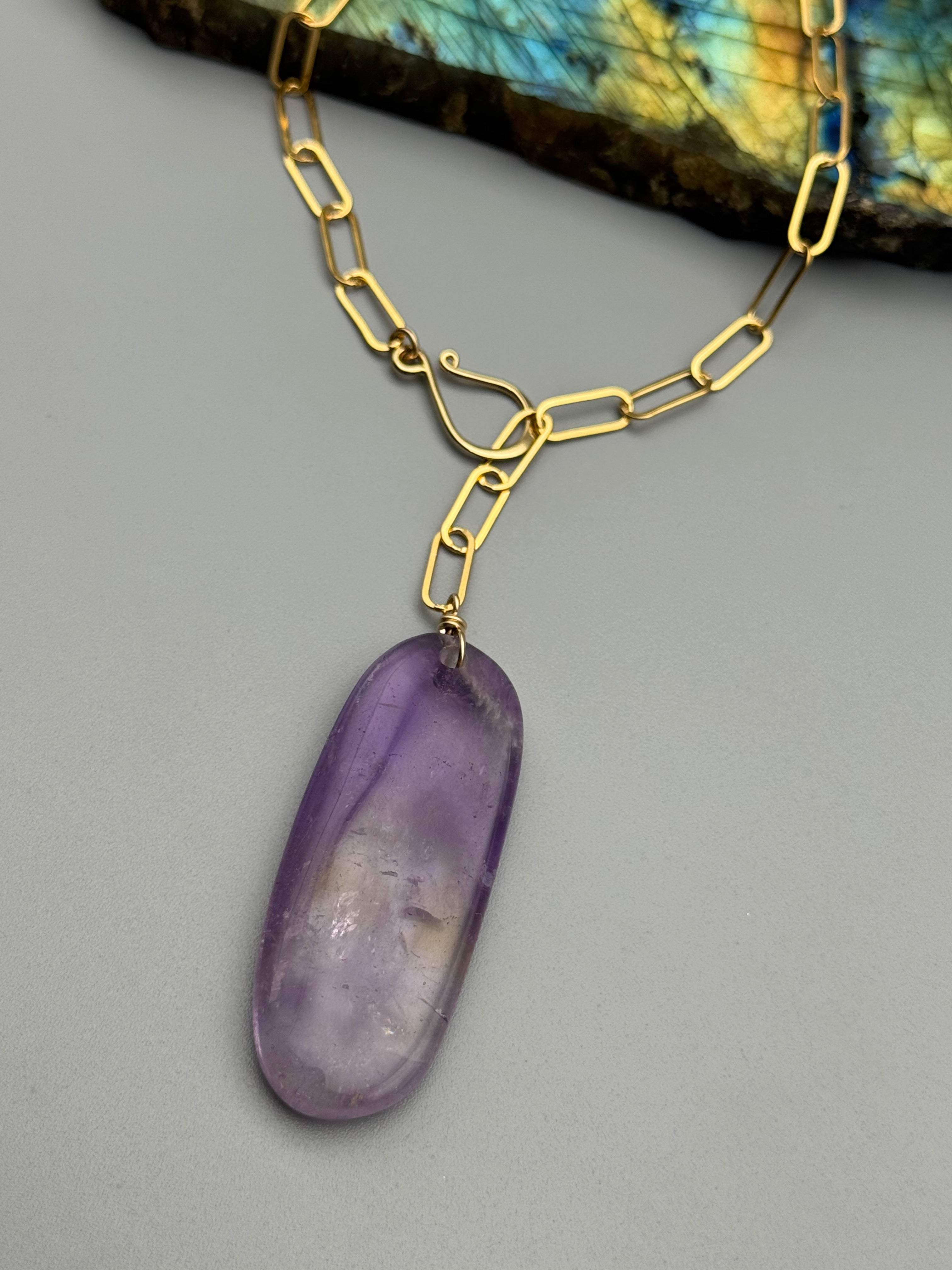 •LINKED• ametrine + gold necklace (ADJ to 19")