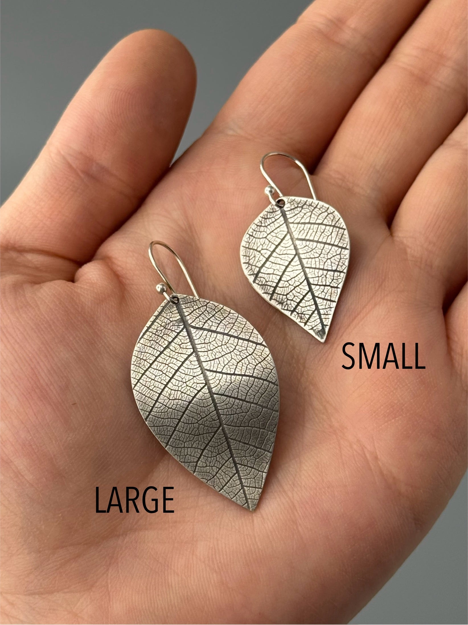 •LEAF• silver dangle earrings
