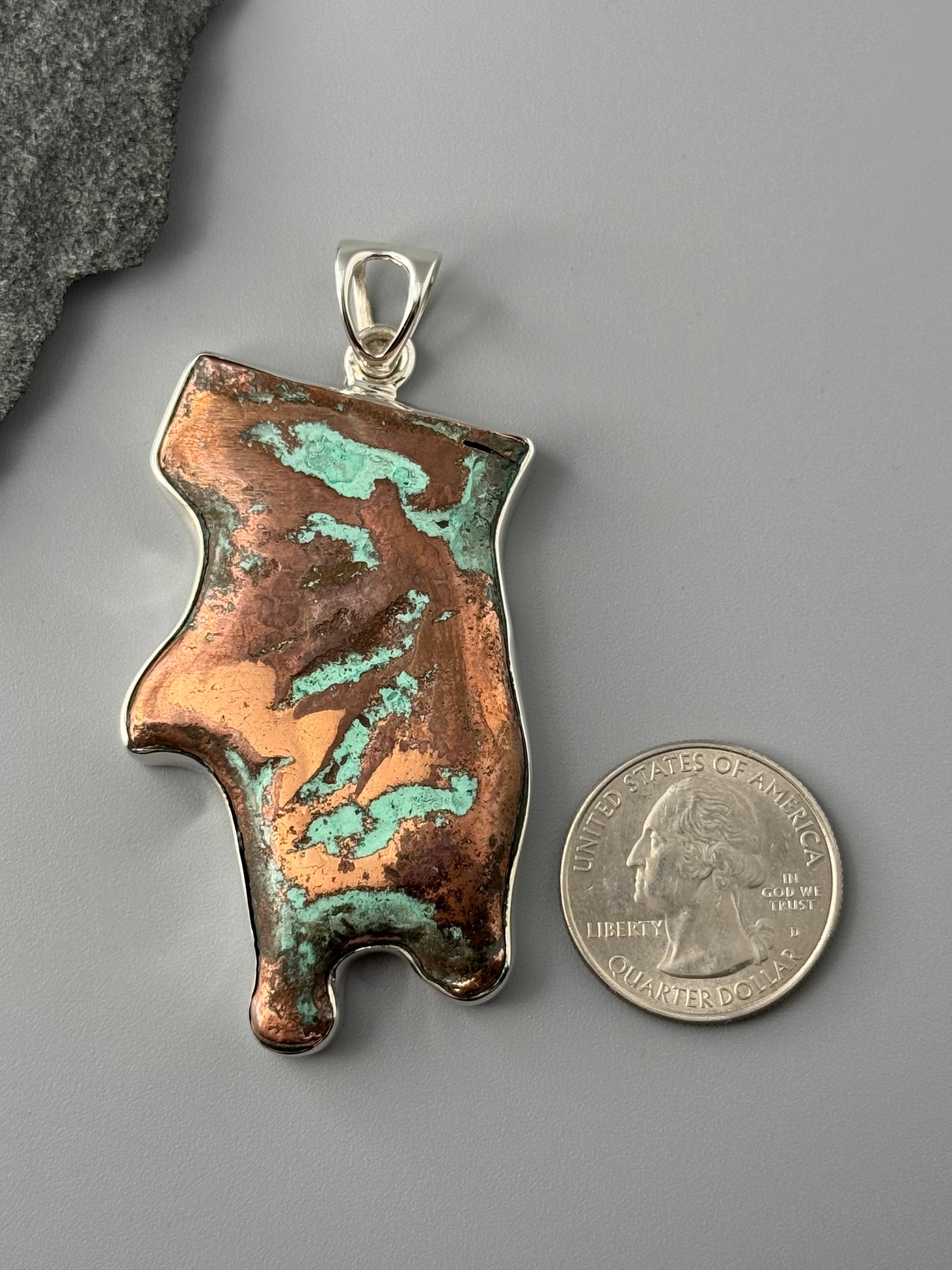 •COPPER FREEFORM - 1• sterling silver pendant