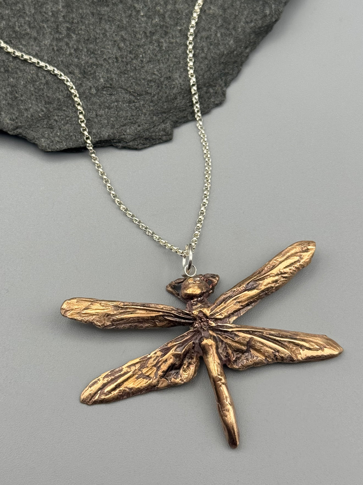 •DAMSELFLY• bronze cast necklace (18" - 21" long)