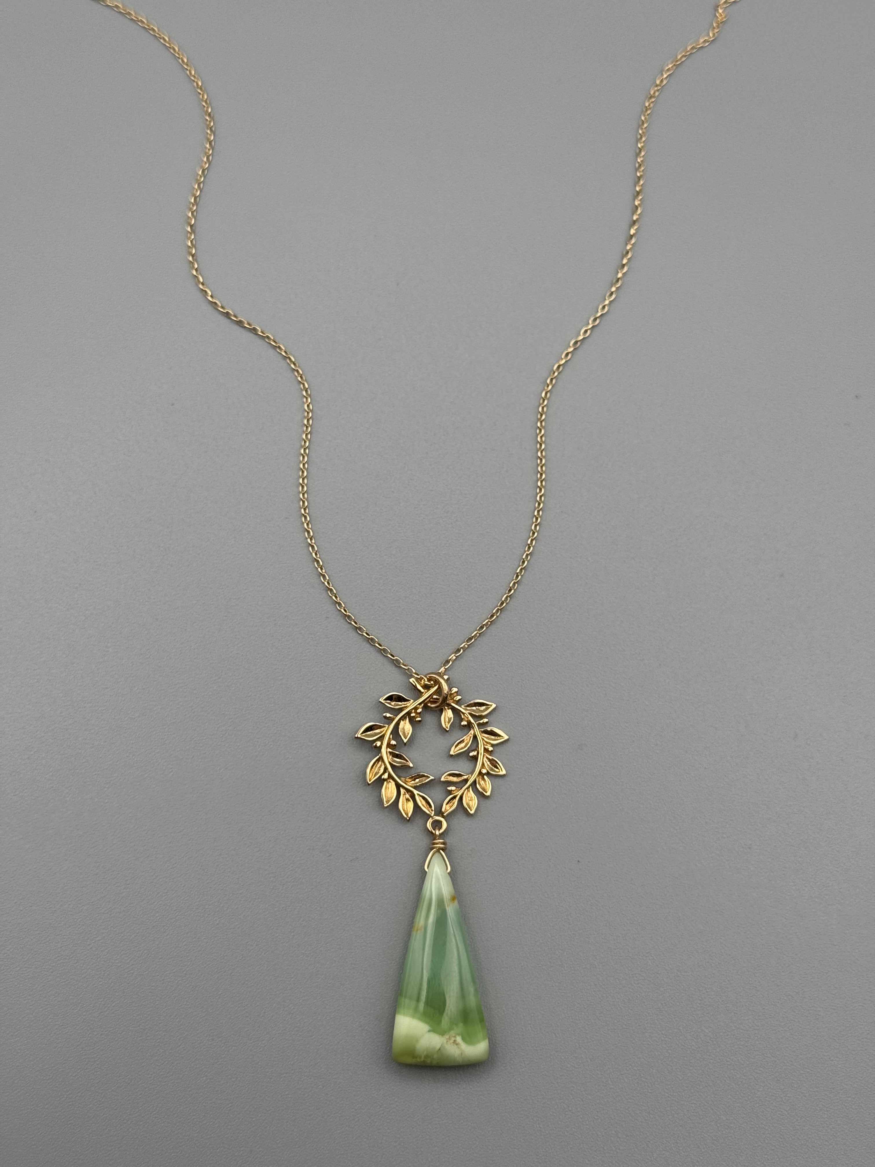 •ALCHEMY• chrysoprase + gold necklace (18"-20" long)