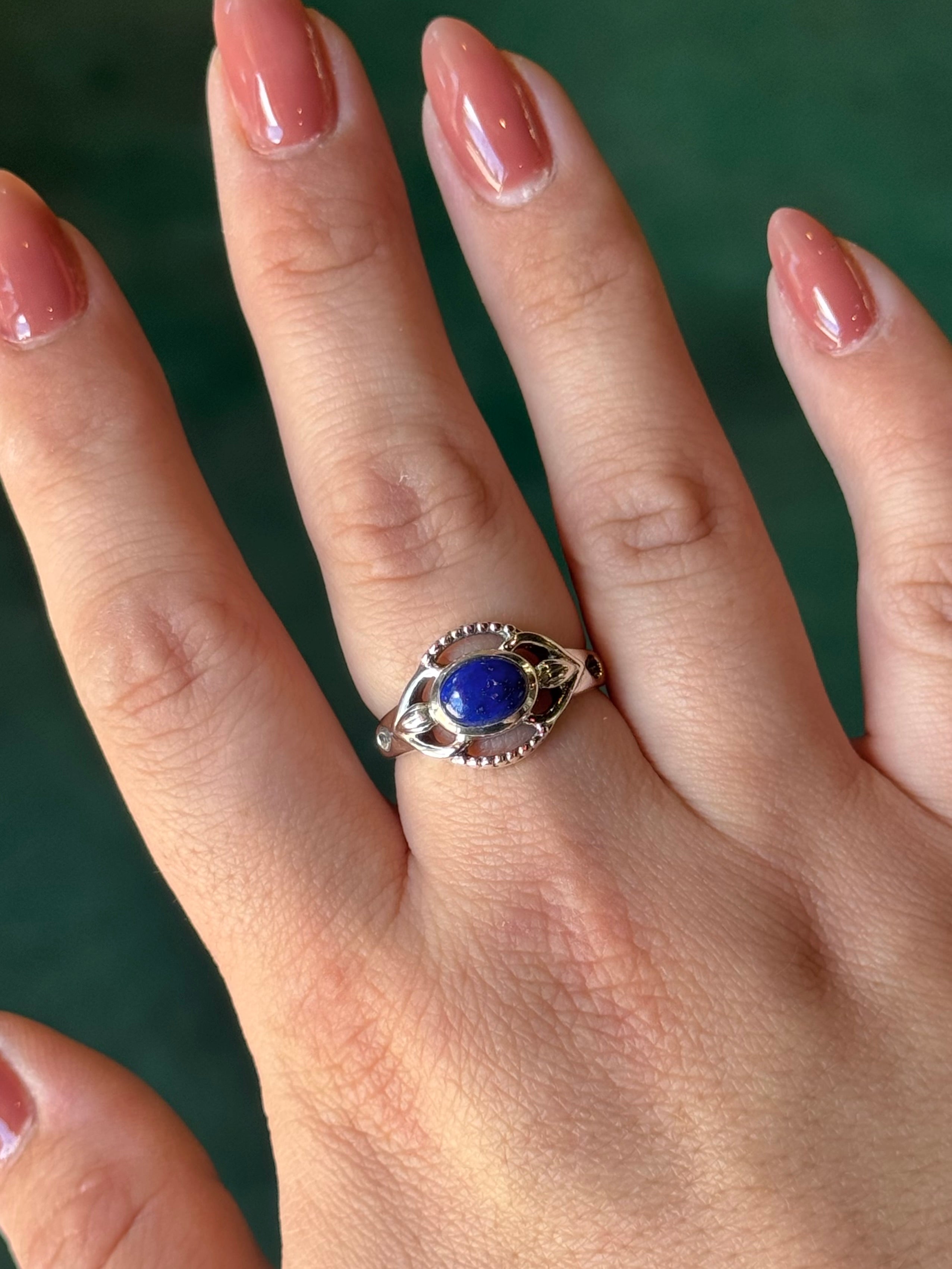 •LAPIS LAZULI - ADORNED• sterling silver ring (various sizes)