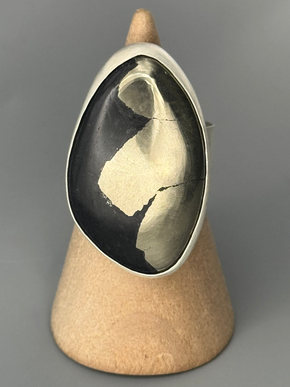 •WEST WIND• apache gold (pyrite in schist) + silver adjustable ring (size 7.5)