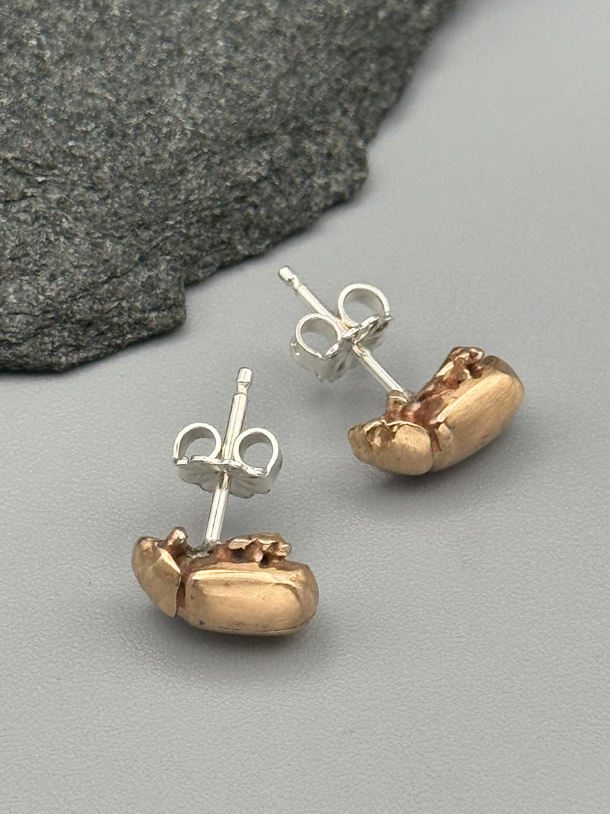•LIL' JUNEBUGS• bronze cast stud earrings