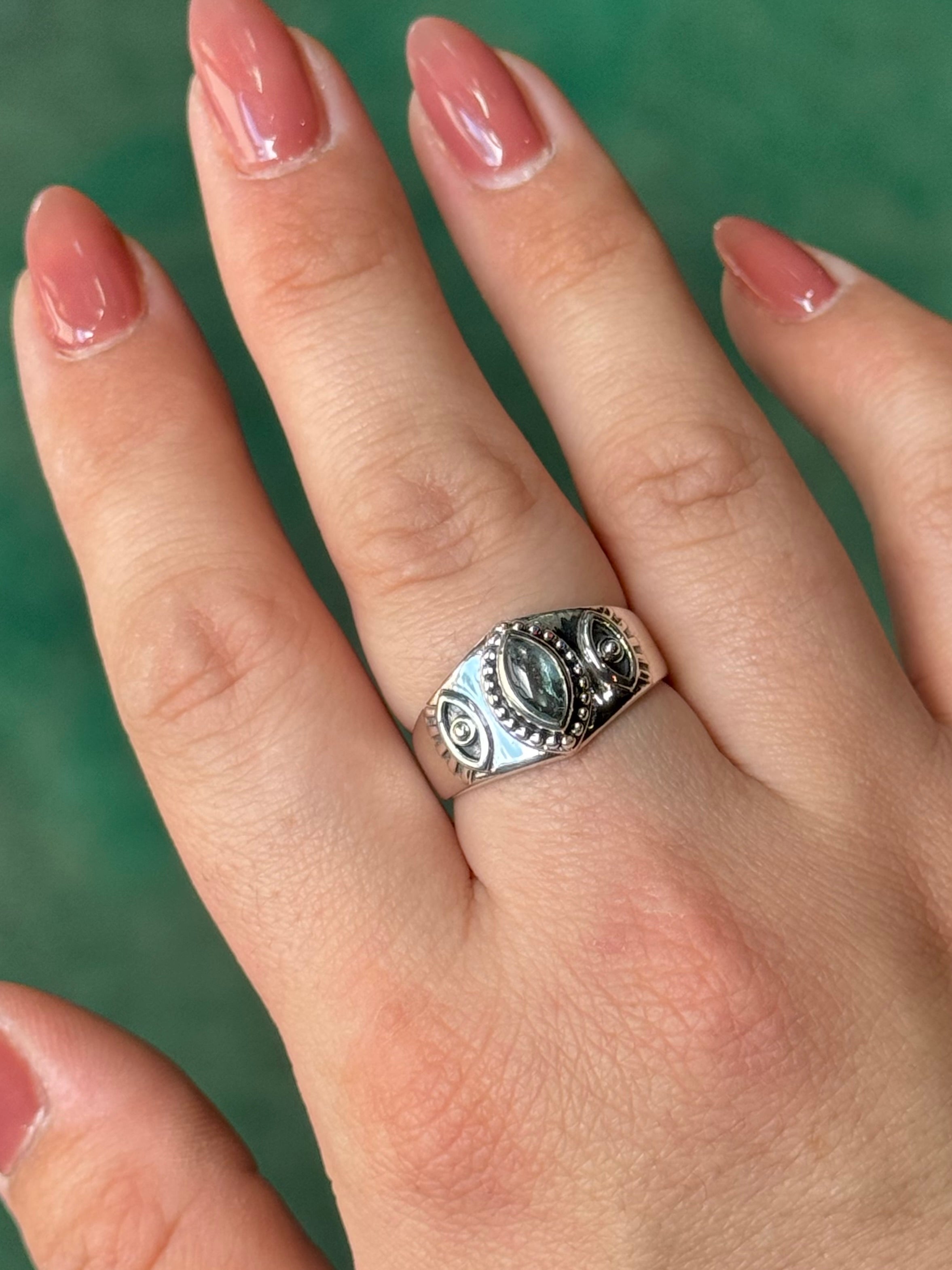 •TOURMALINE - GAZE• sterling silver ring (size 9)