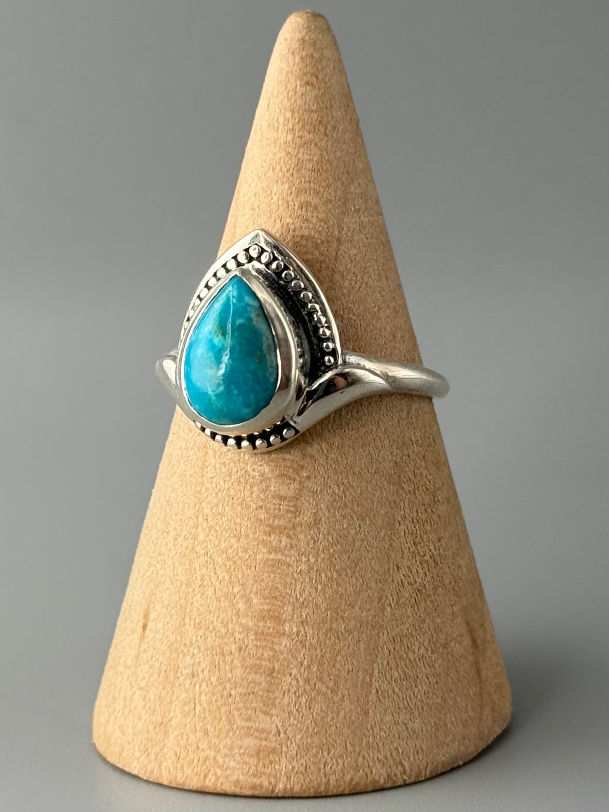•MEXICAN TURQUOISE - SHIELD• sterling silver ring (various sizes)