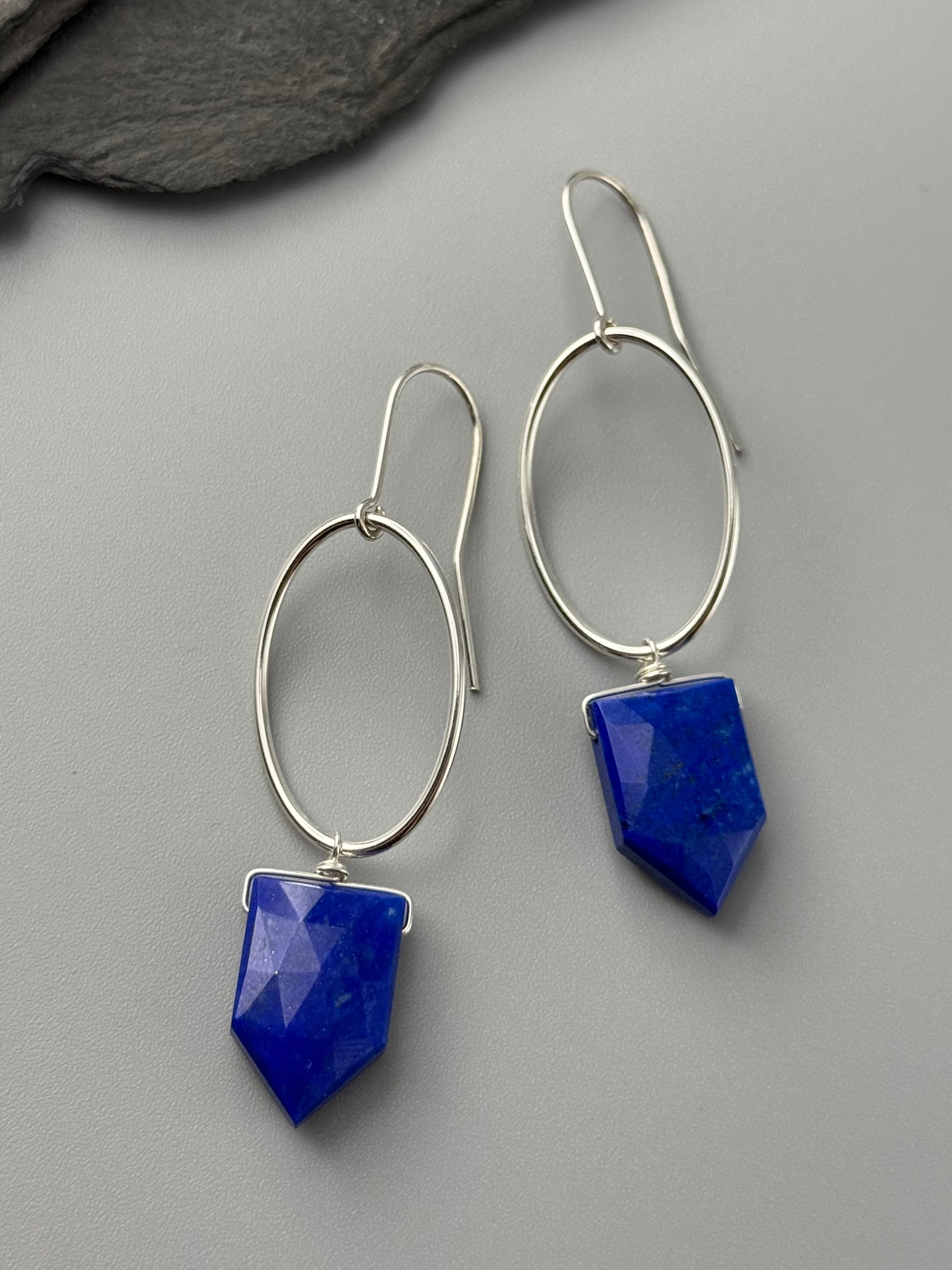 •IO• lapis lazuli + silver earrings
