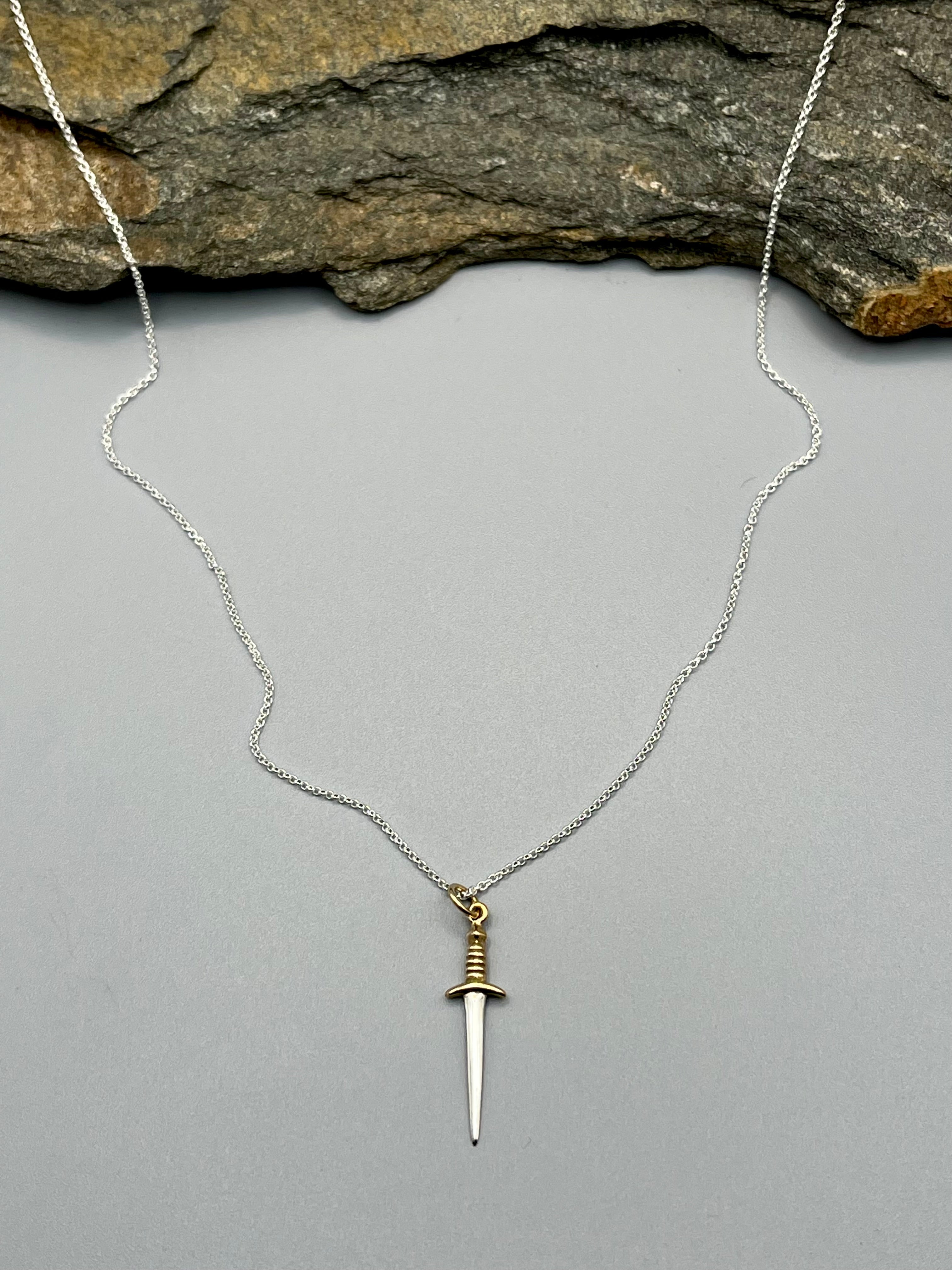 •MEDIUM DAGGER• silver necklace