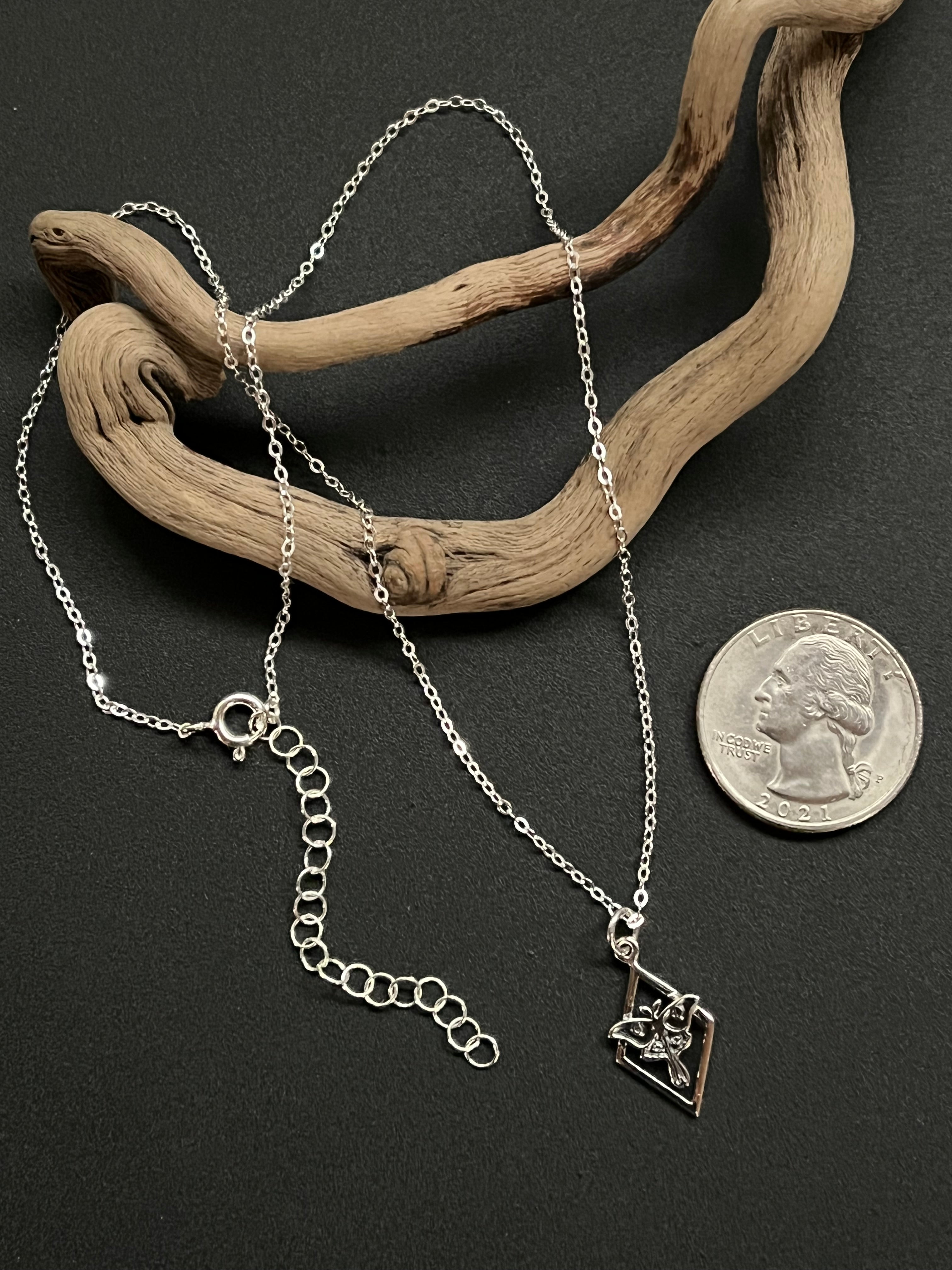 •TINY LUNA DIAMOND• silver necklace