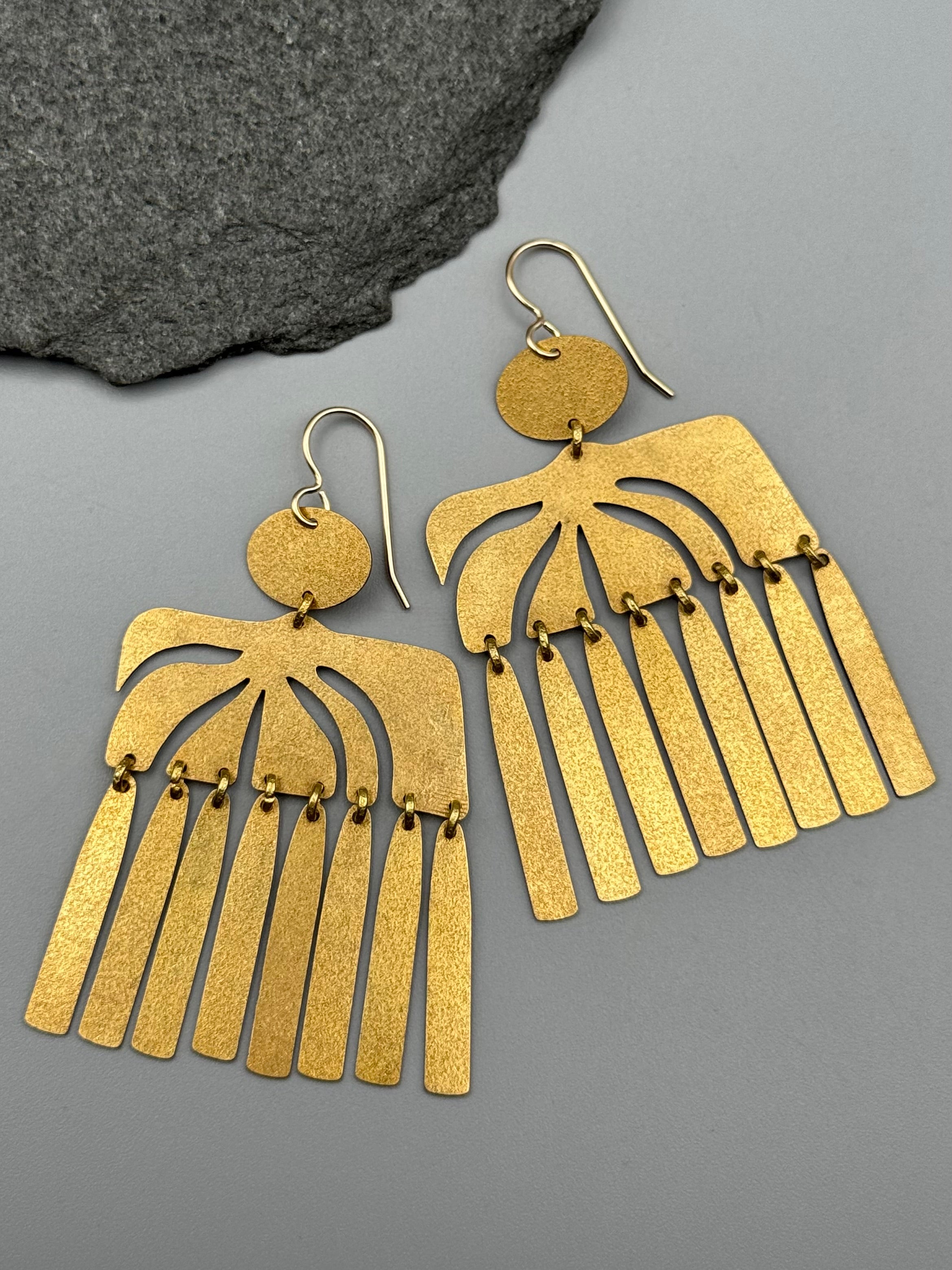 •TROPICAL STORM• gold dangle earrings