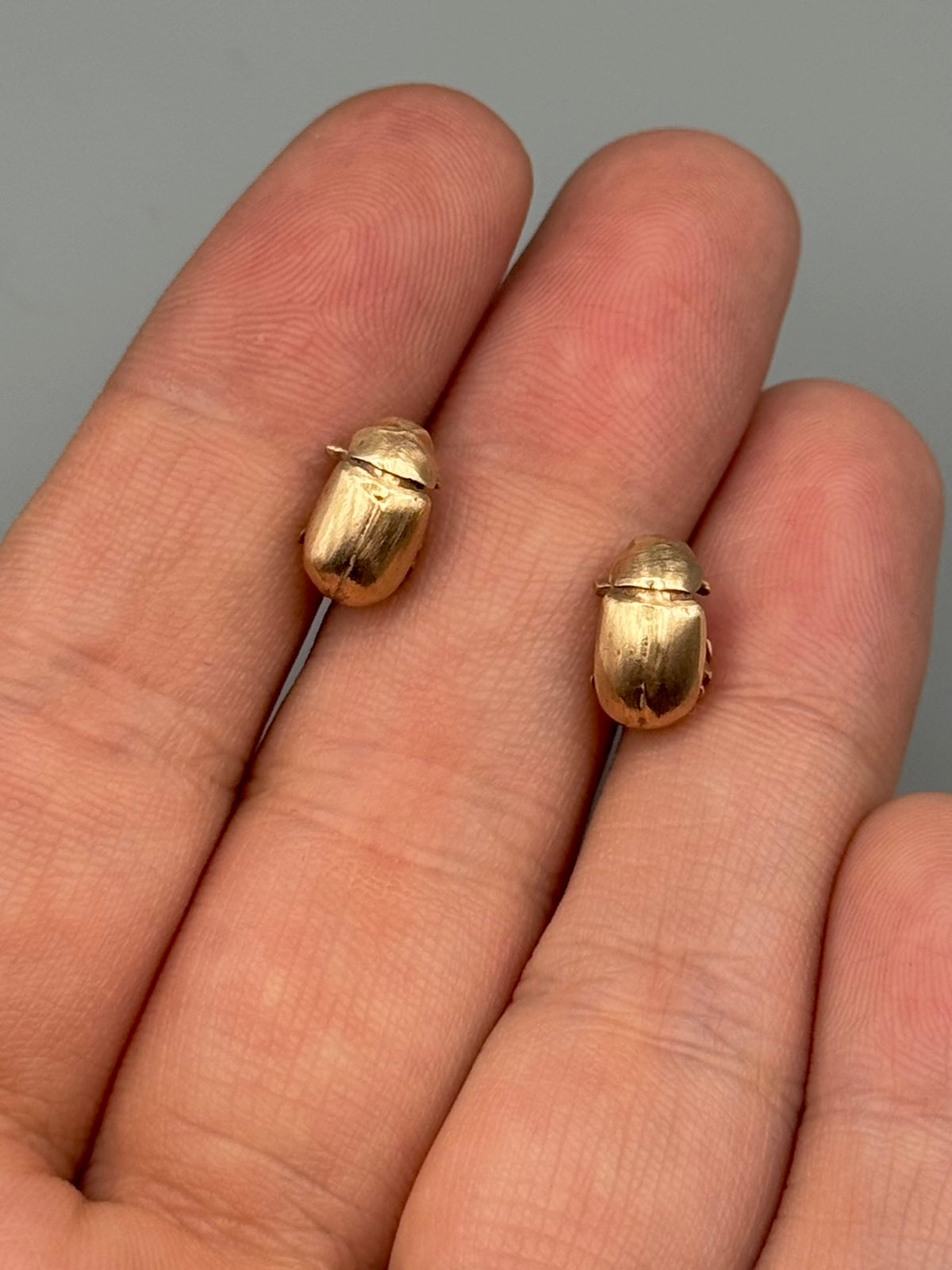 •LIL' JUNEBUGS• bronze cast stud earrings