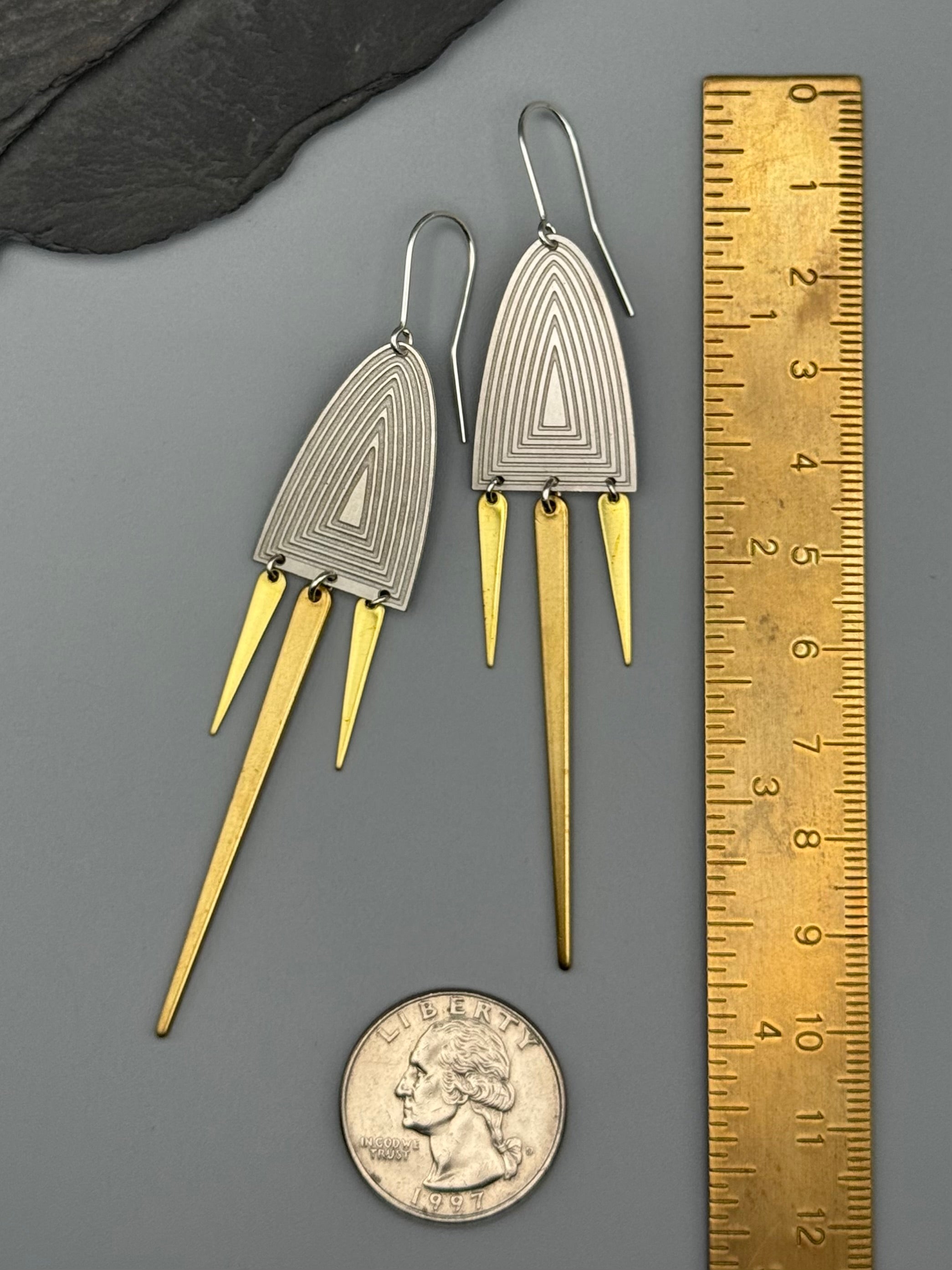 •PORTAL CASCADE• mixed metal dangle earrings