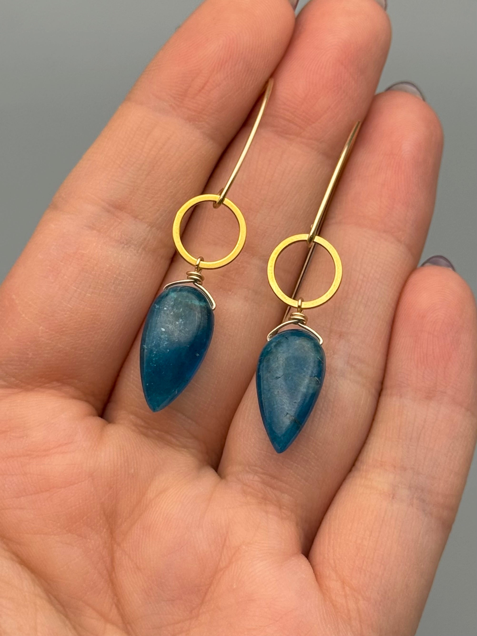 •LUNA• apatite + gold earrings