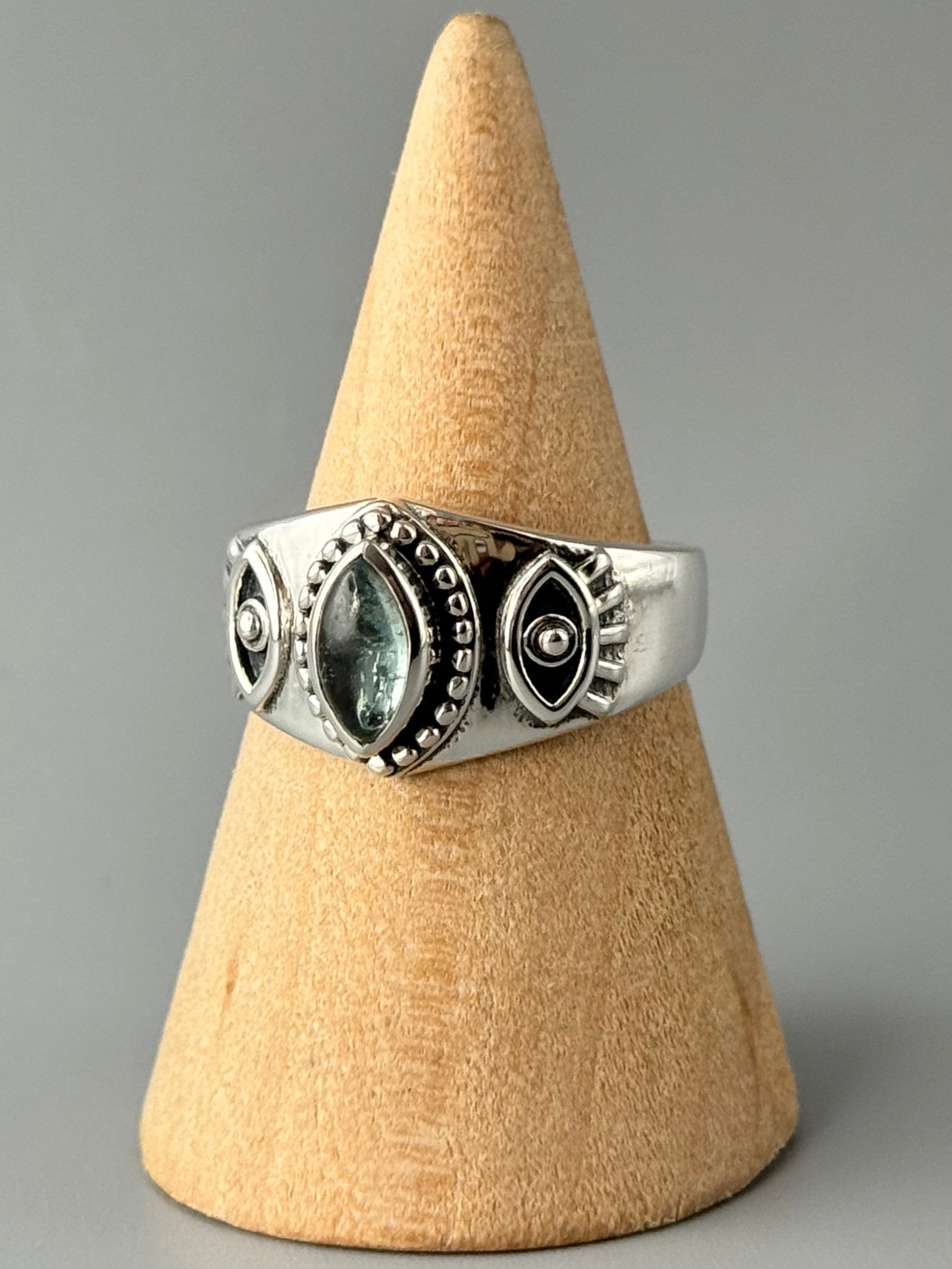•TOURMALINE - GAZE• sterling silver ring (size 9)