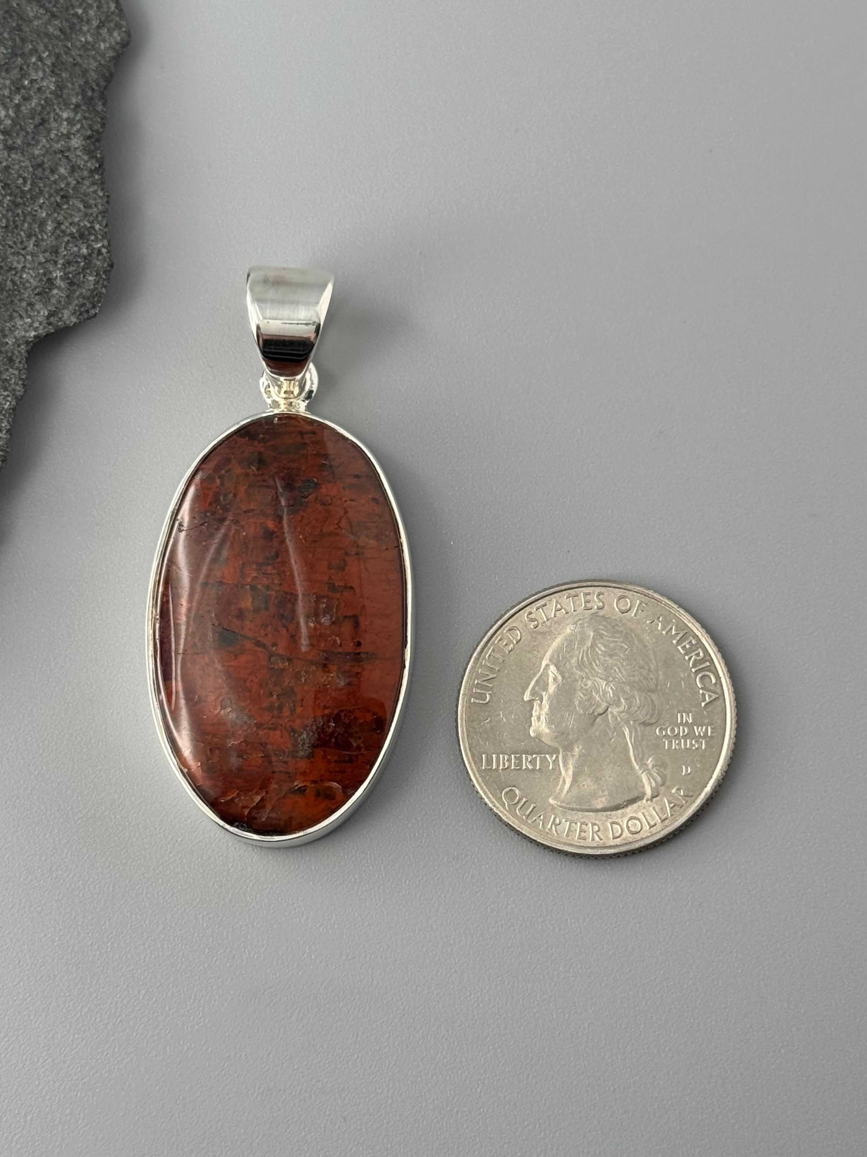 •RED PIETERSITE - SMALL OVAL• sterling silver pendant