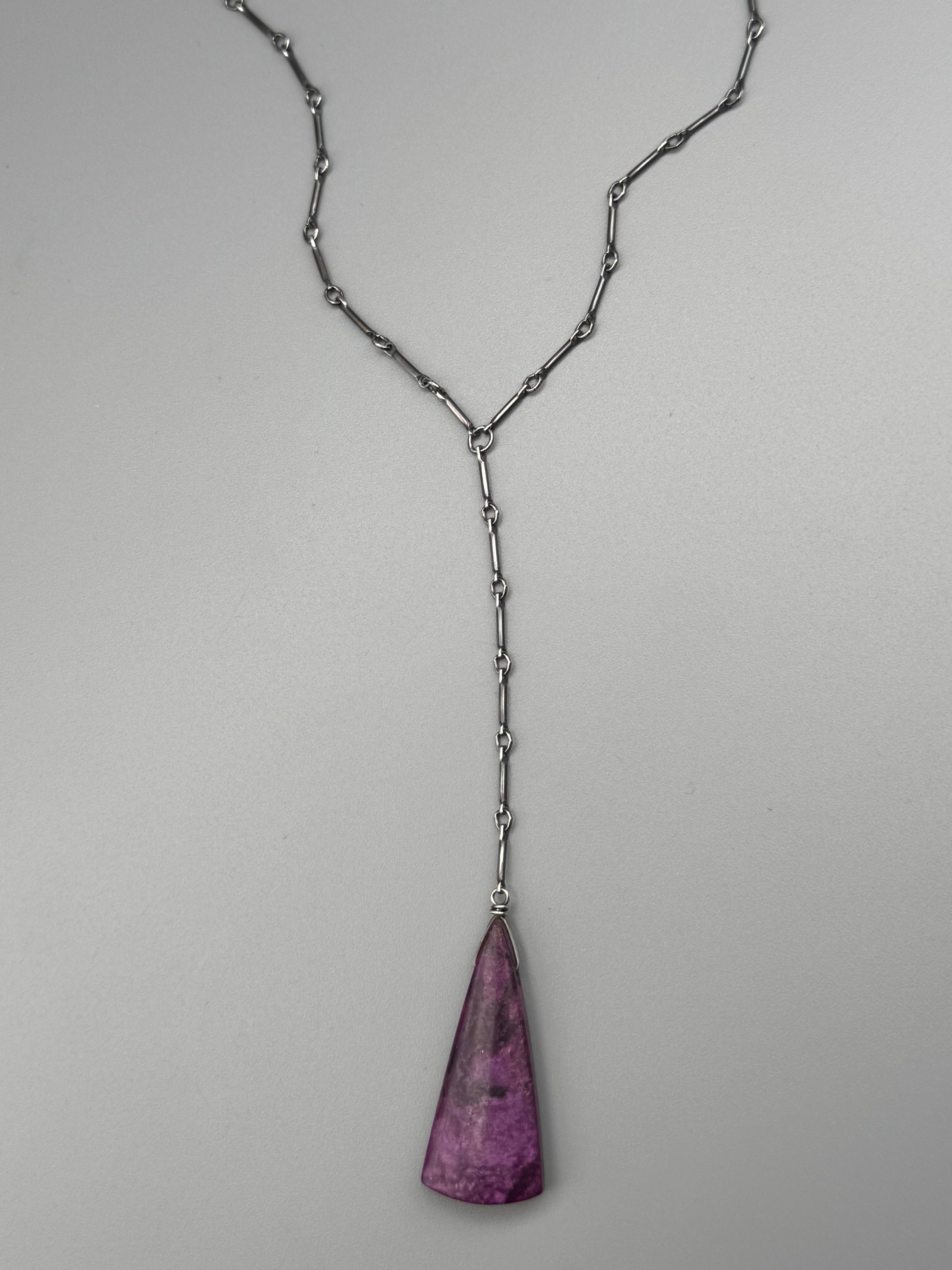 •STICKS & STONE• sugilite + silver necklace (18"-20" + 4" drop)