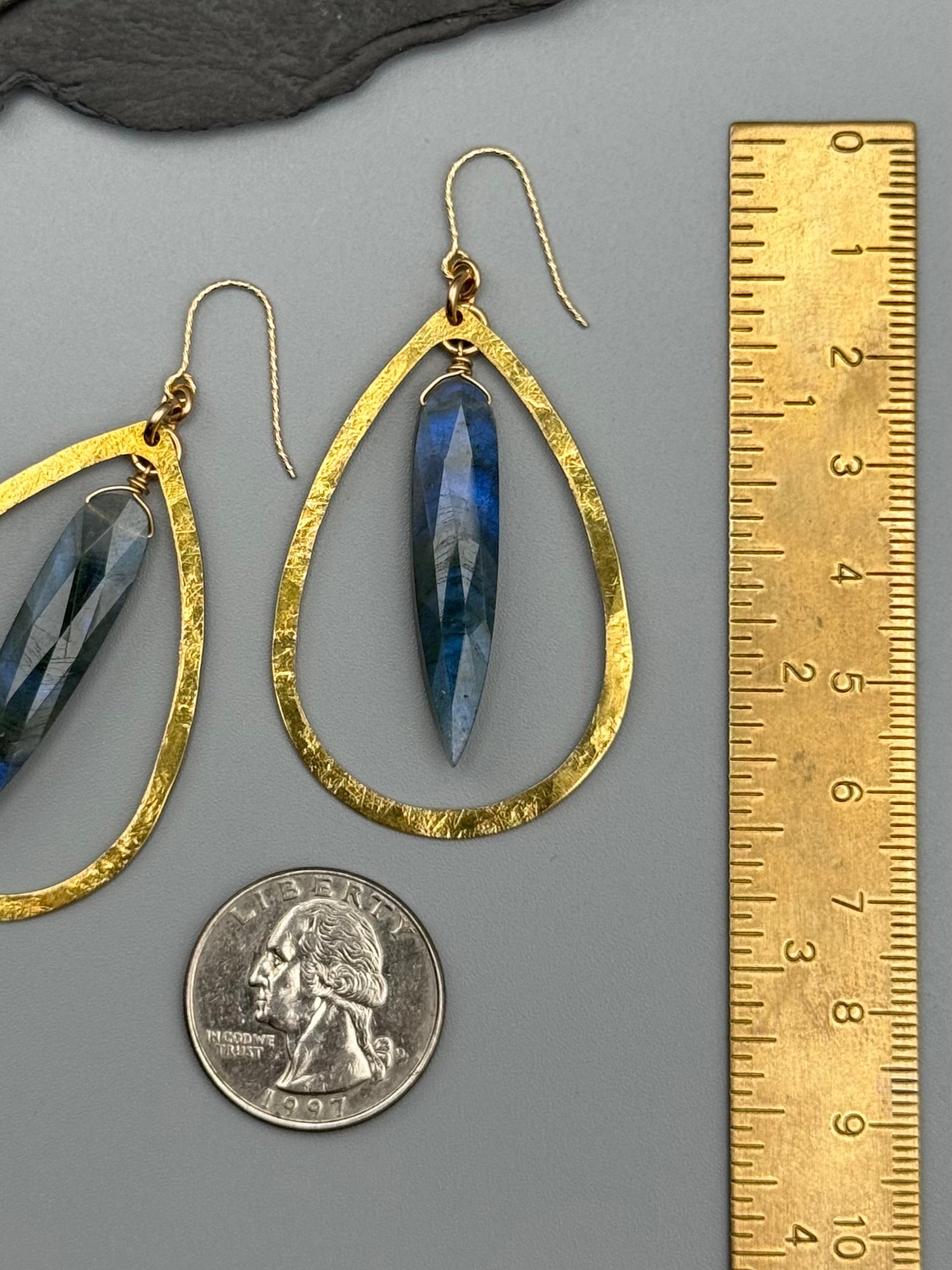 •DRIP DROP• labradorite + gold earrings