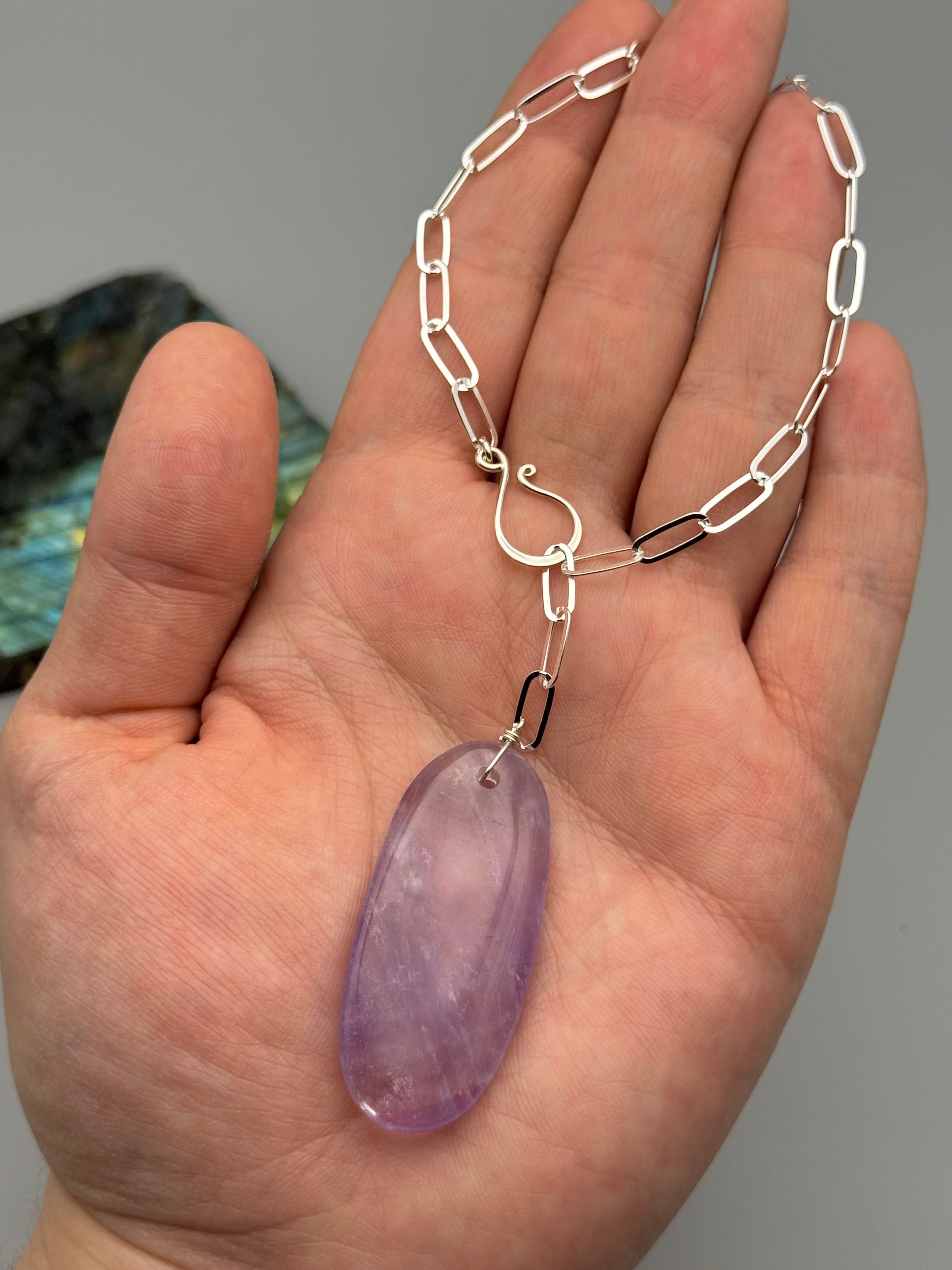•LINKED• ametrine + silver necklace (ADJ to 19")