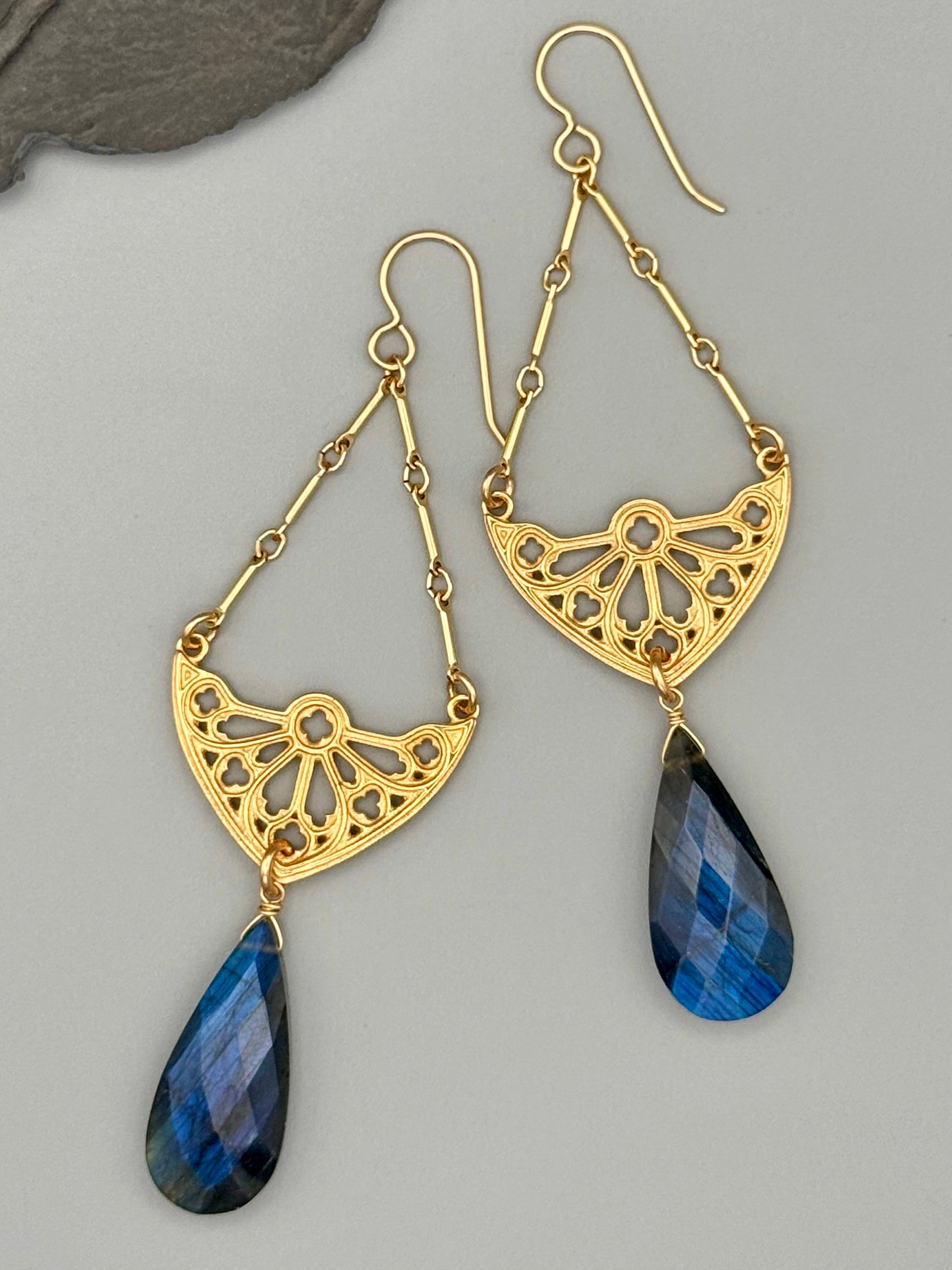 •SAGRADA• labradorite + gold earrings