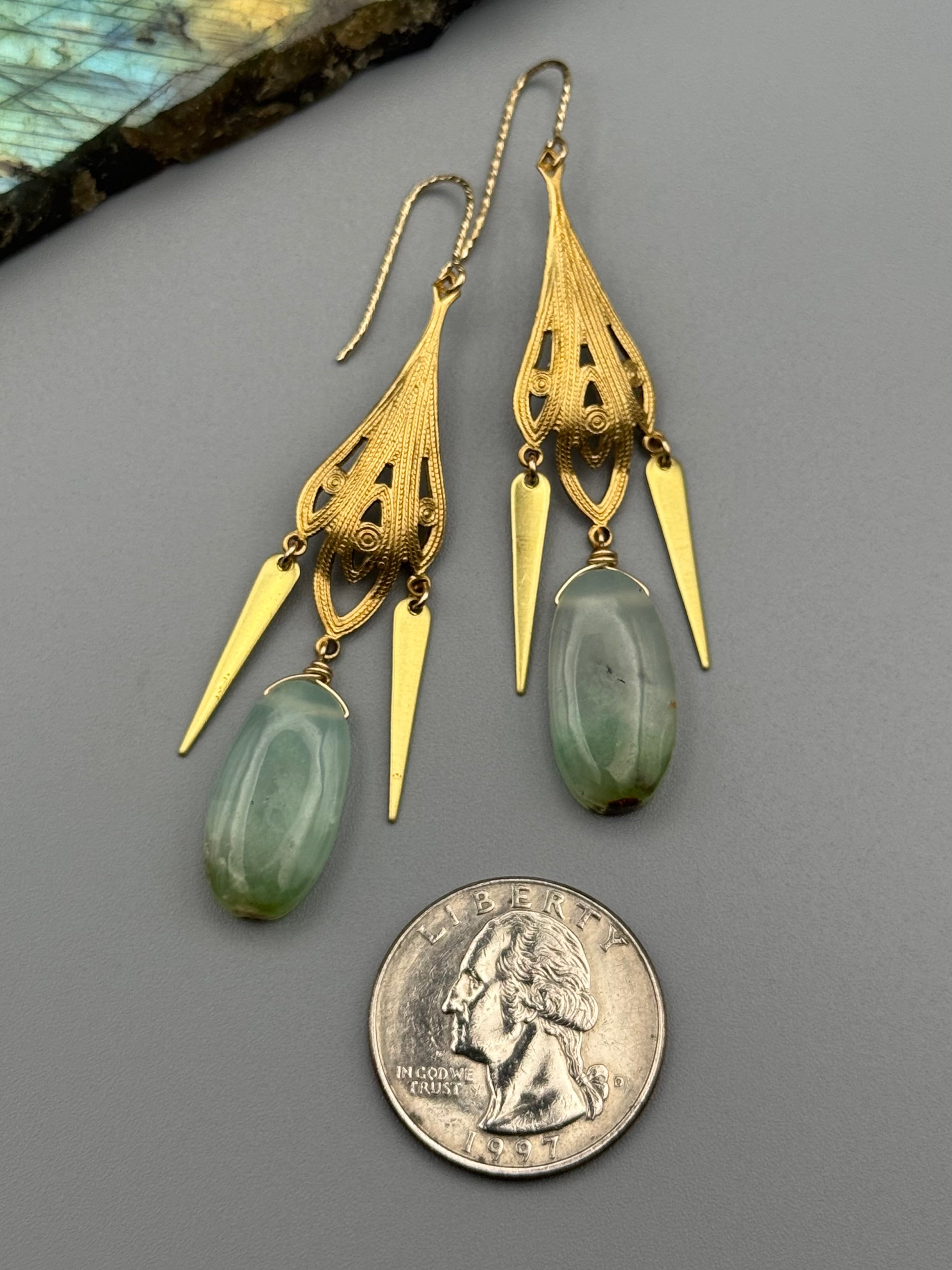 •ANTOINETTE• chrysoprase + gold earrings
