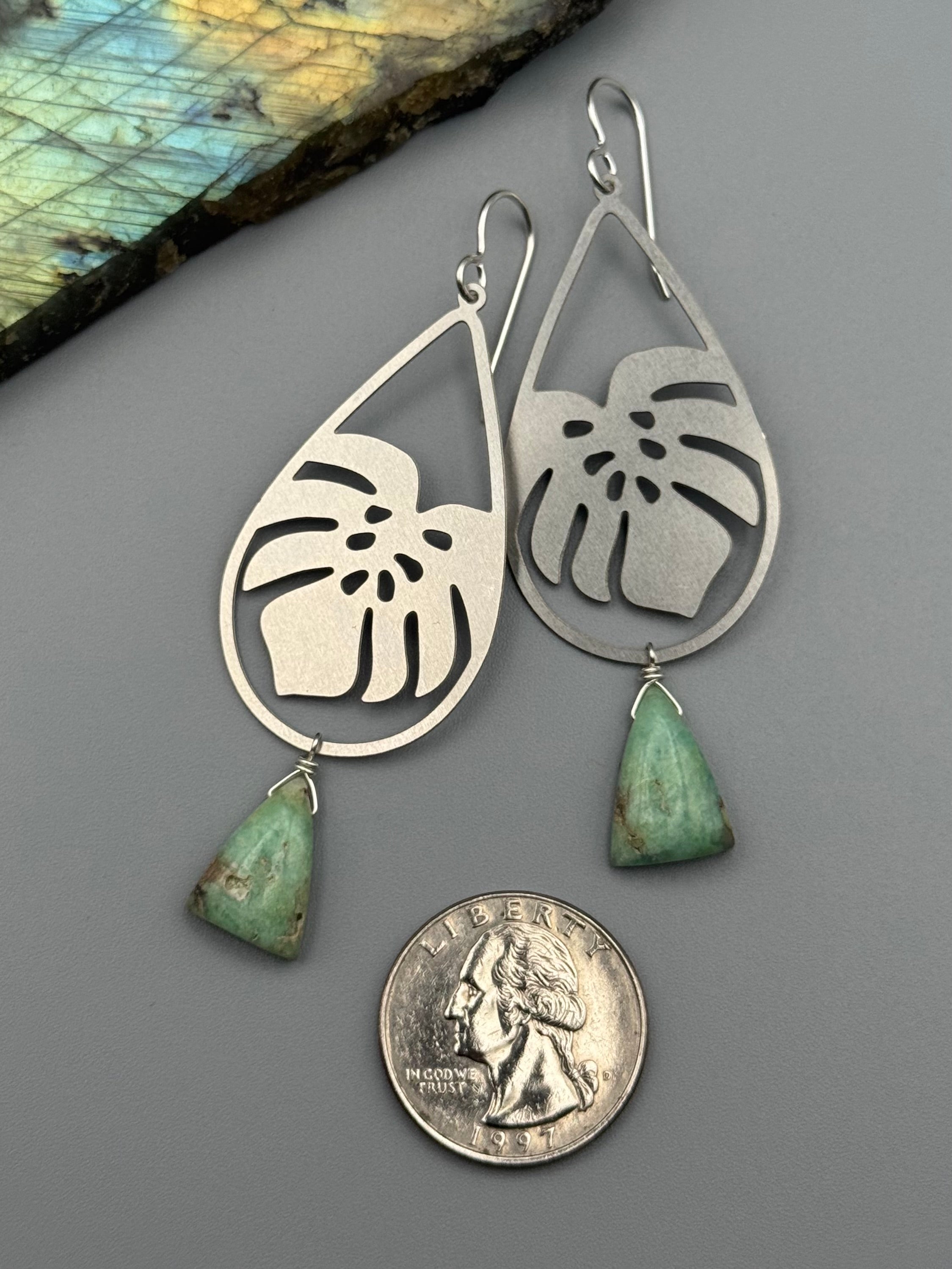 •MONSTERA• chrysoprase + silver earrings