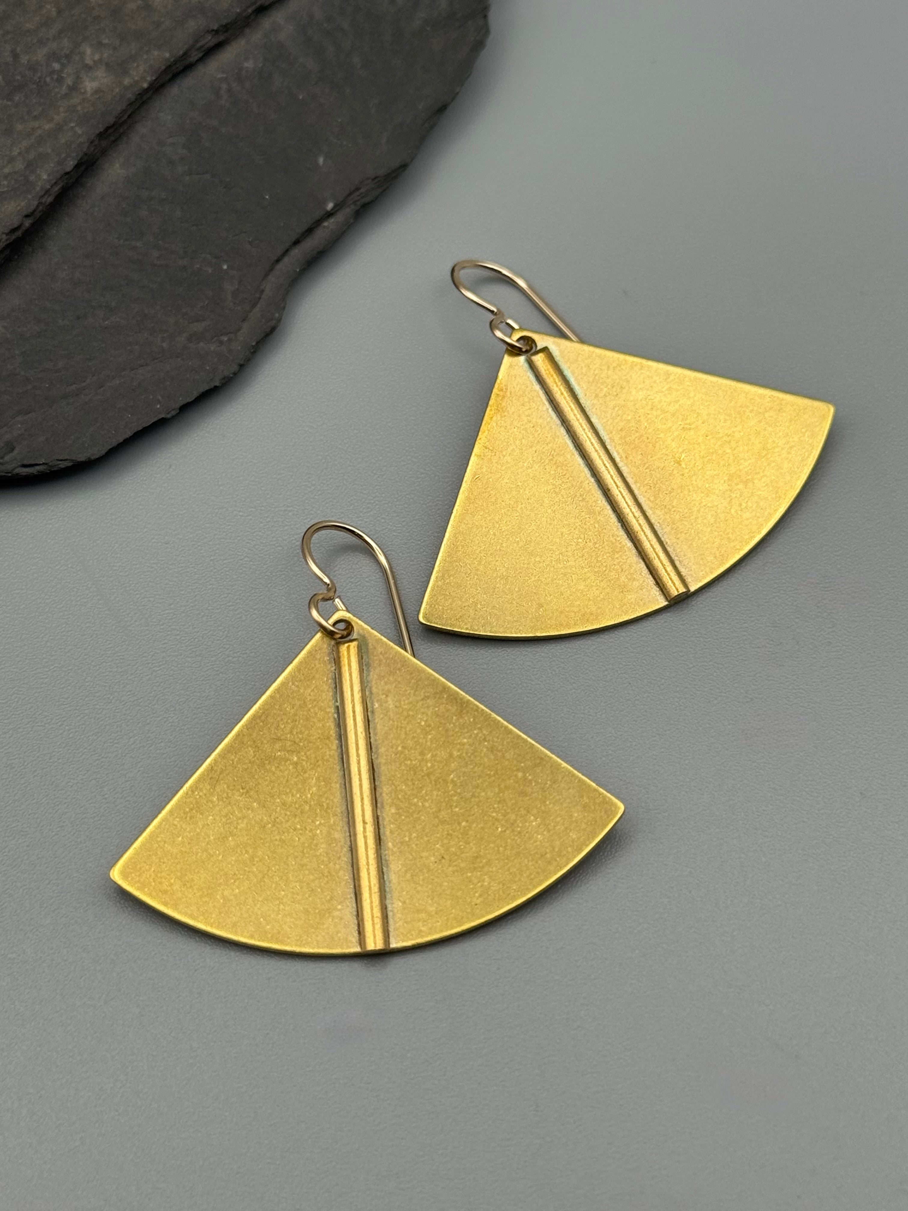 •FAN• gold dangle earrings