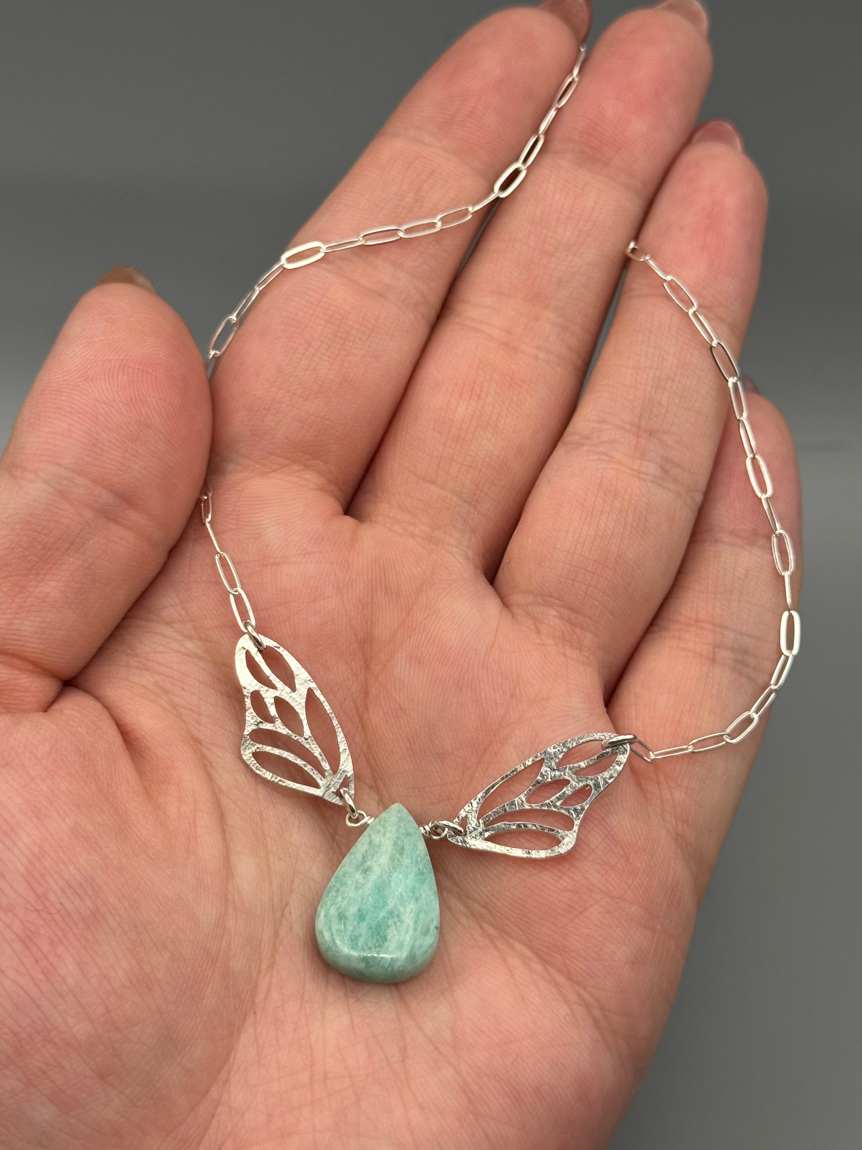 •METAMORPH• amazonite + silver necklace (18"-20" long)