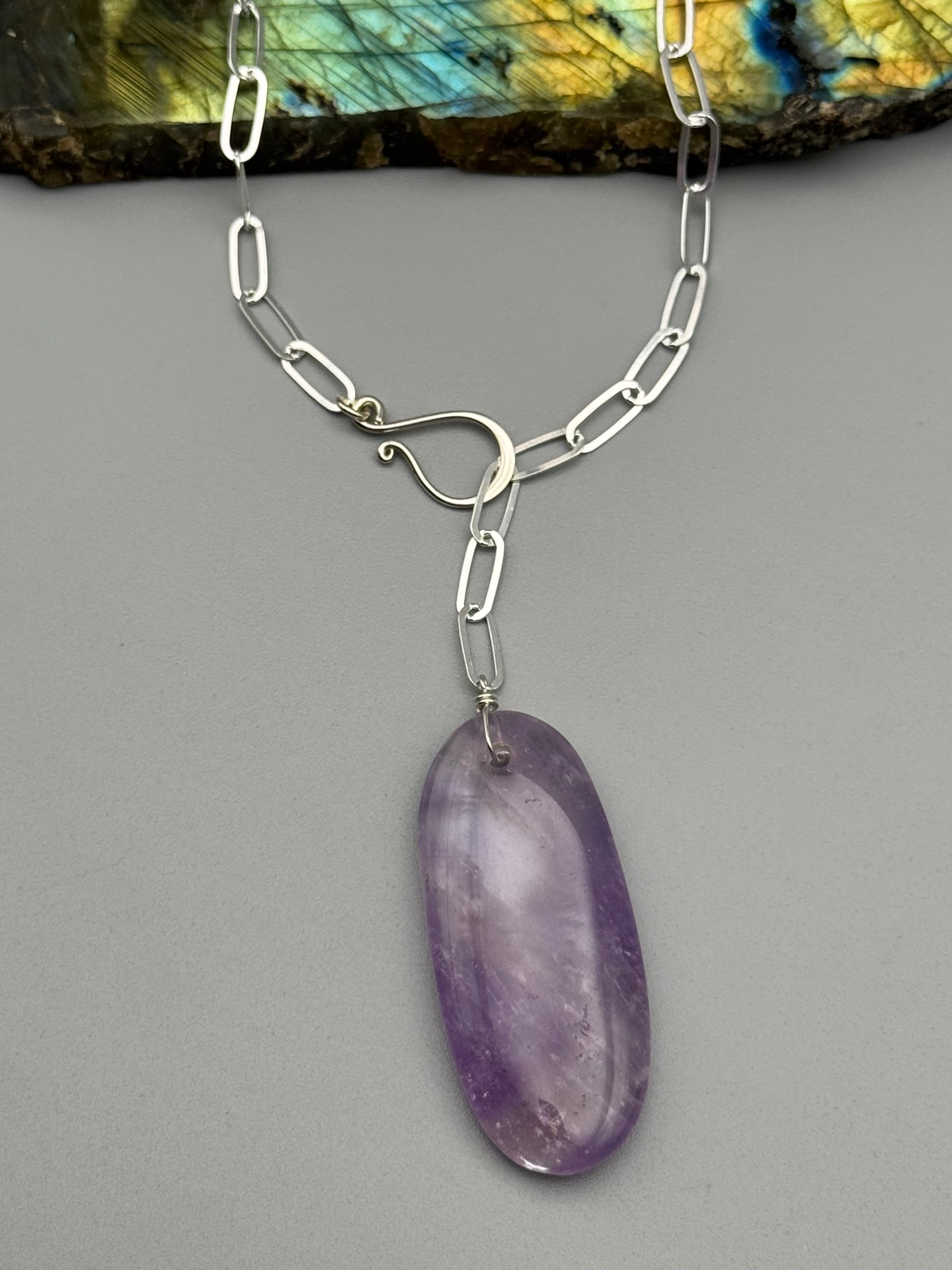 •LINKED• ametrine + silver necklace (ADJ to 19")