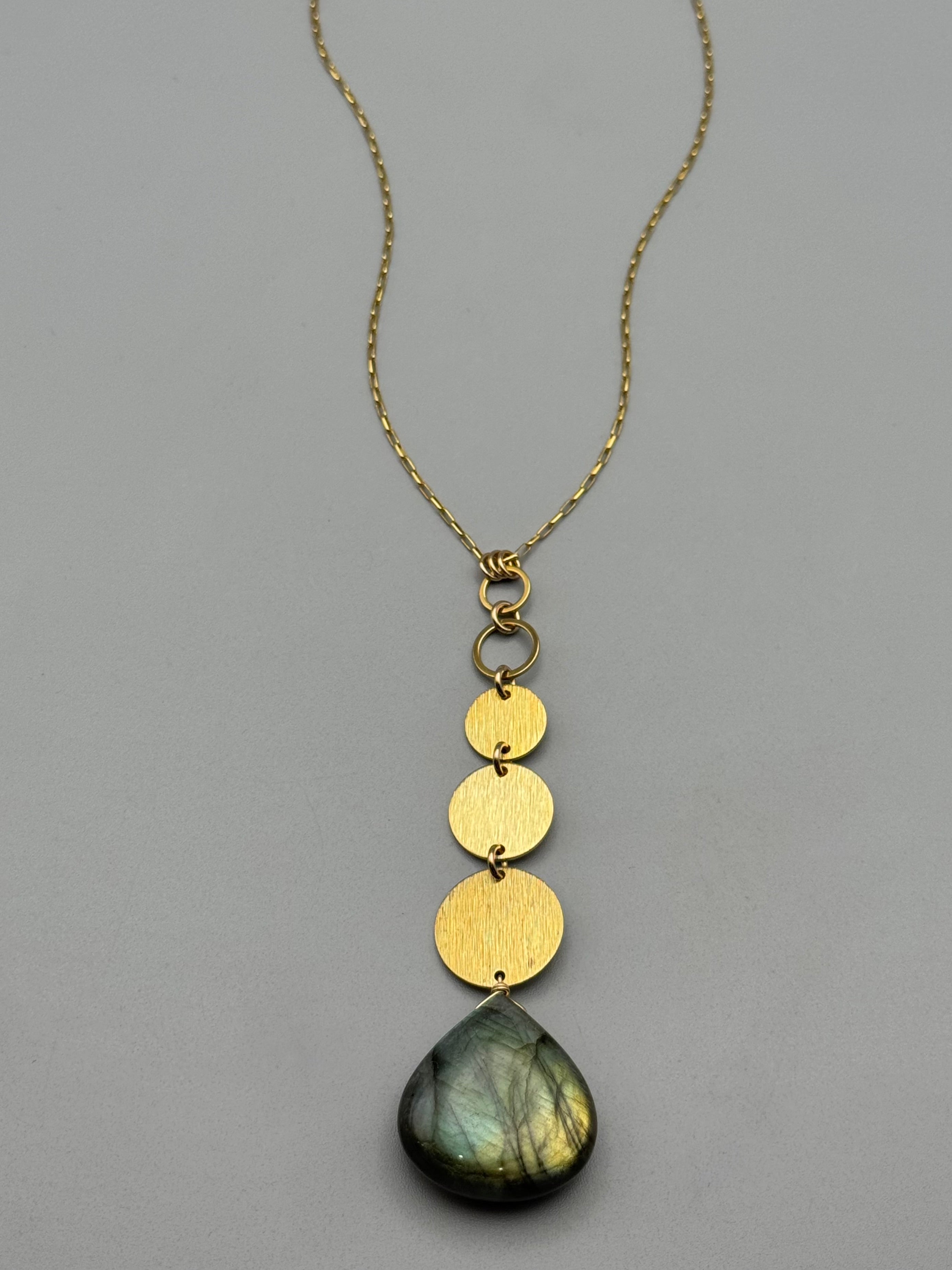 •NYX• labradorite + gold necklace (26"-28" long)
