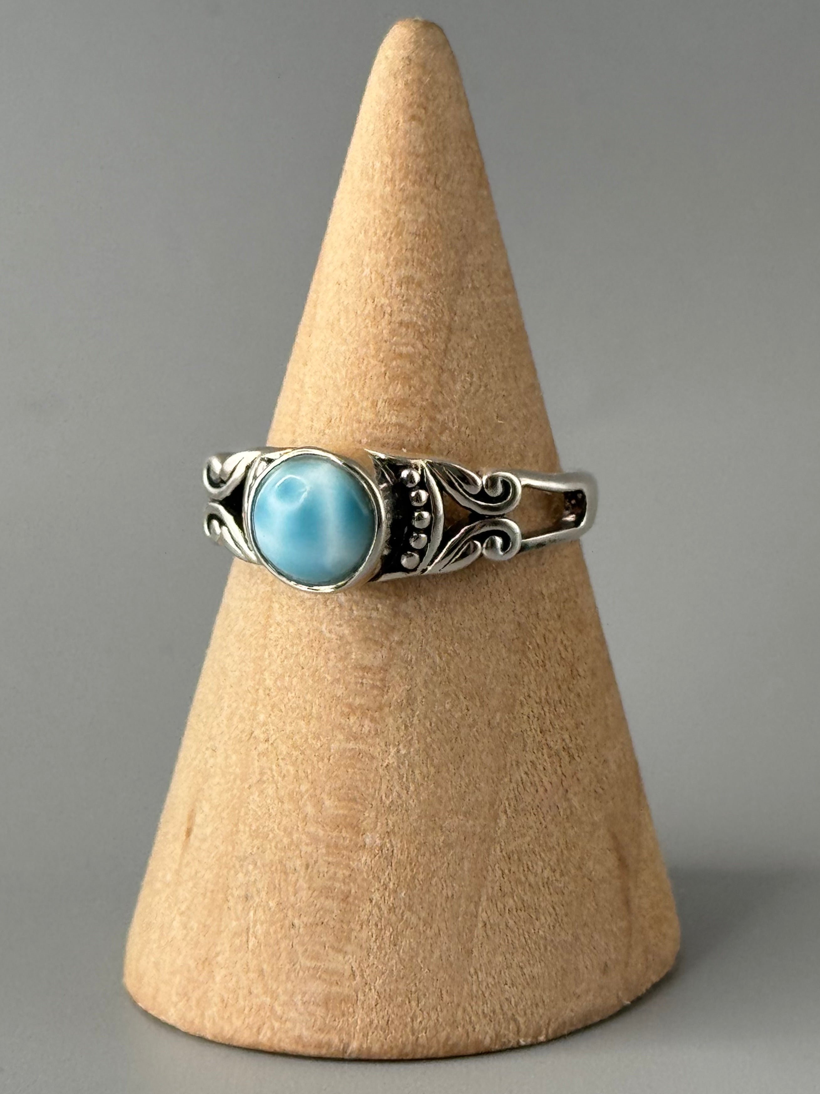 •LARIMAR - ADORNED• sterling silver ring (various sizes)