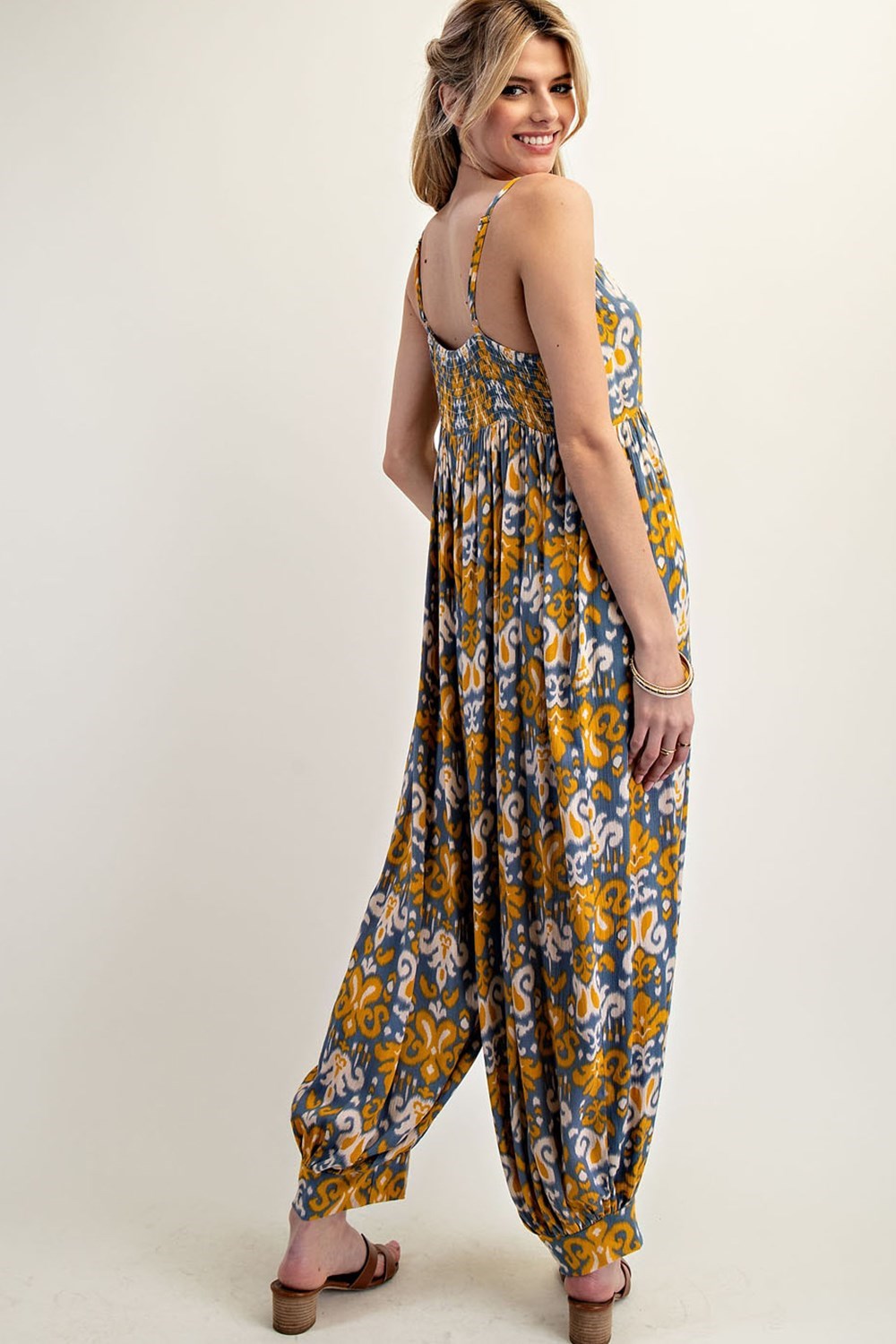 •PEYTON - FLEUR-DE-LIS• relaxed fit V-neck jumpsuit