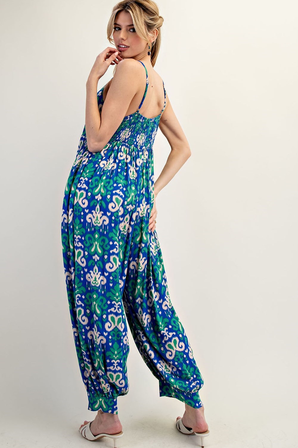 •PEYTON - FLEUR-DE-LIS• relaxed fit V-neck jumpsuit
