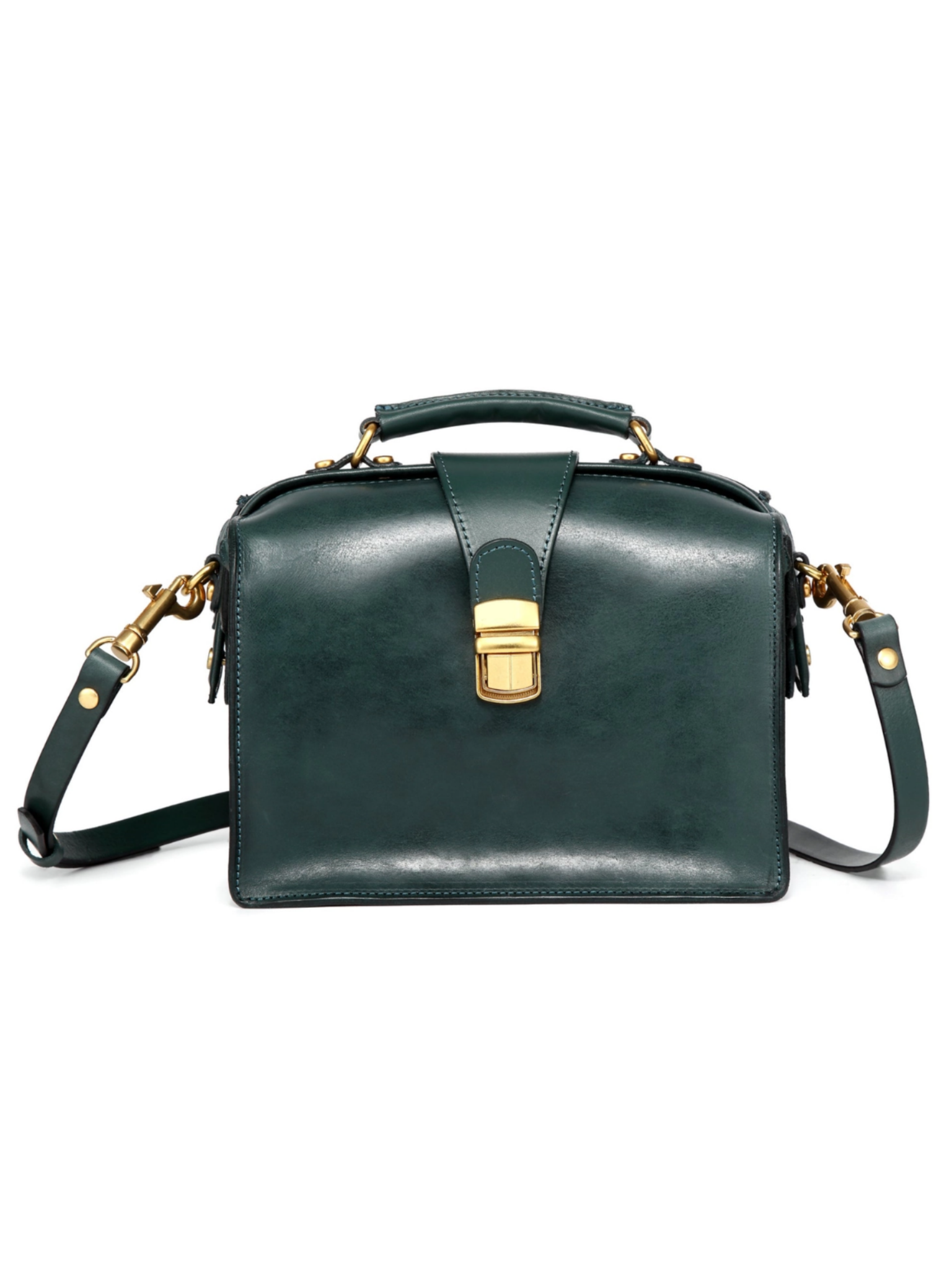 •BURLINGTON• deep sea leather doctor satchel/crossbody