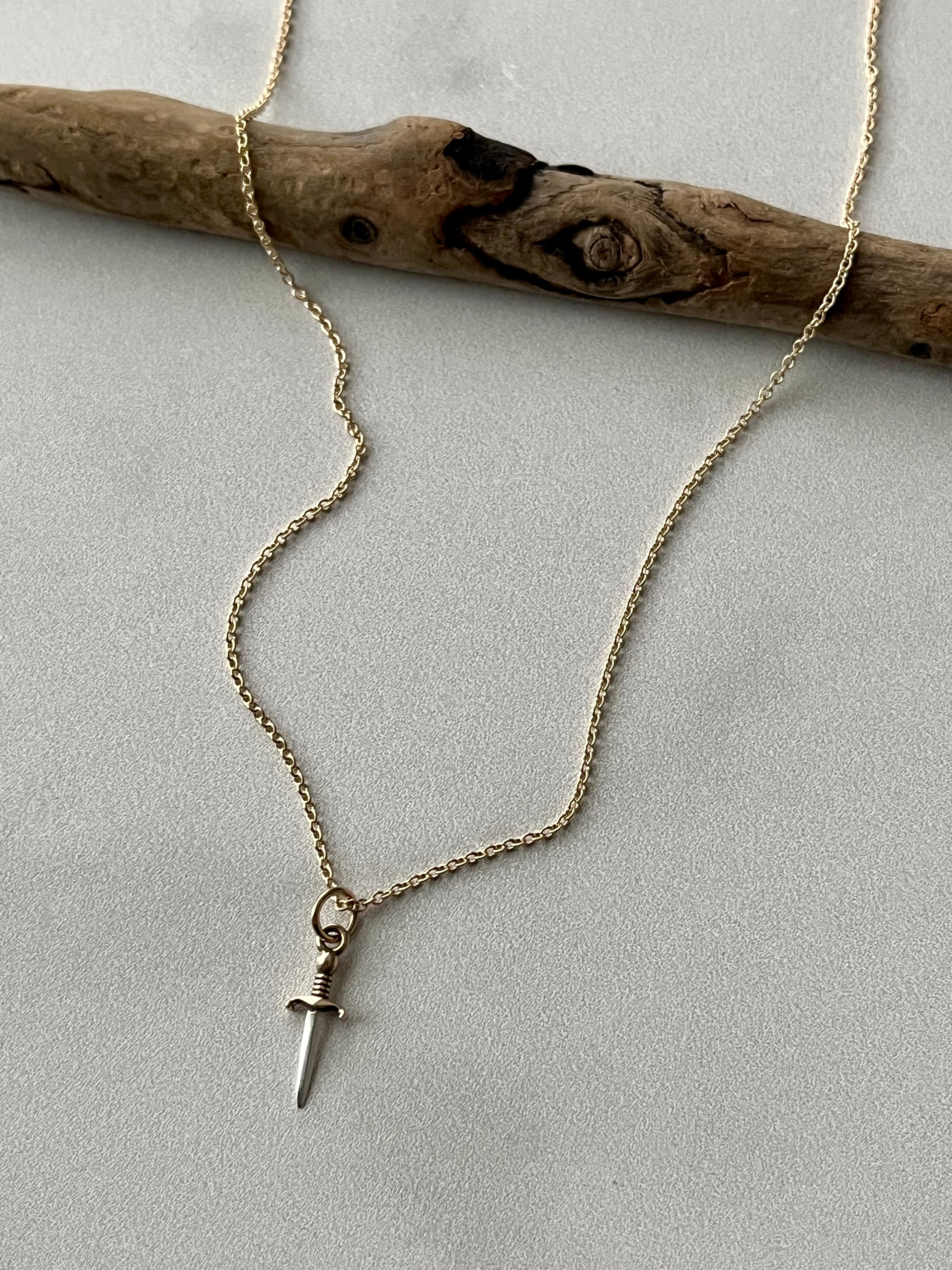 •LITTLE DAGGER• mixed metal necklace