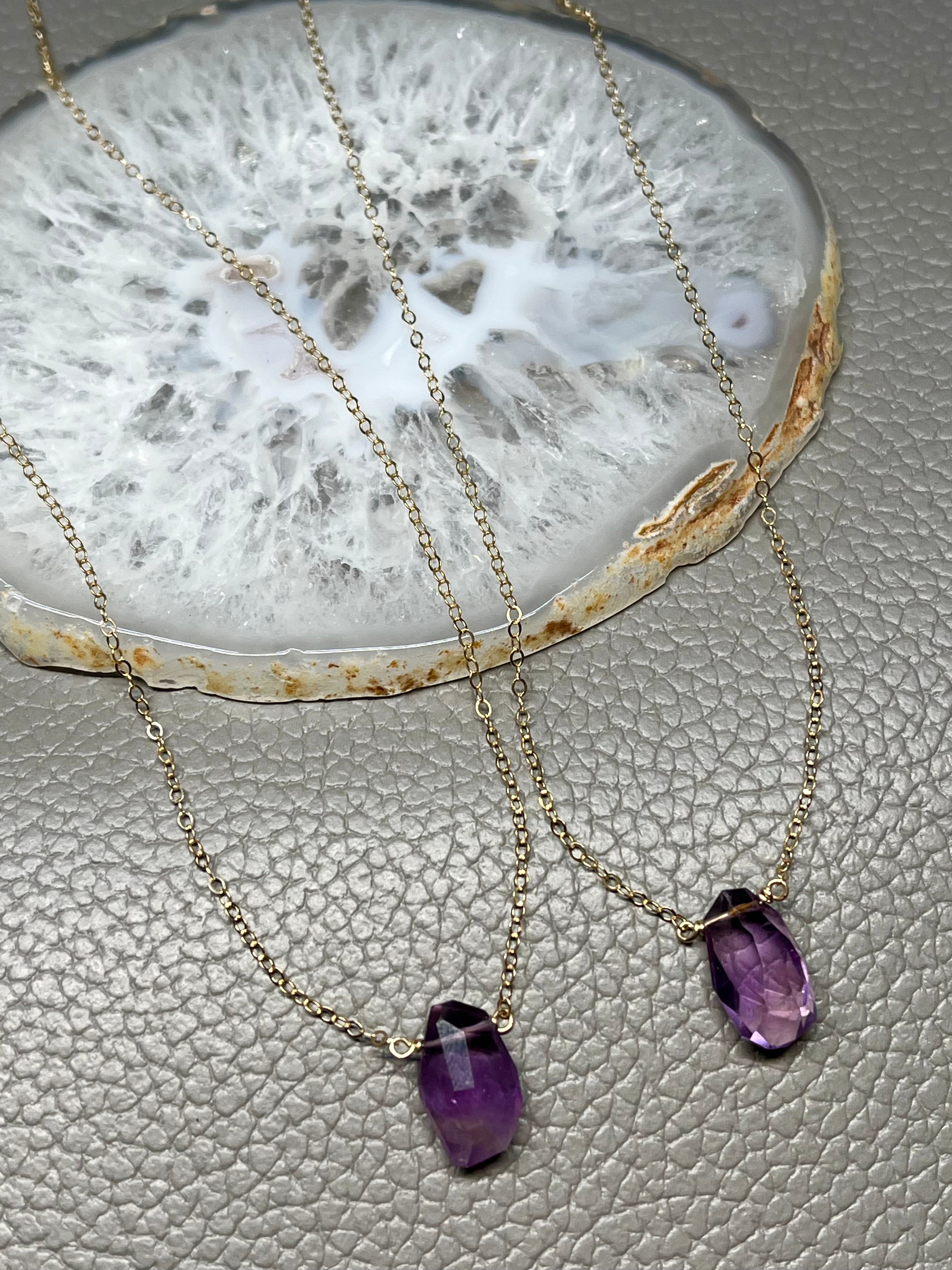 •STRAY• ametrine + gold necklace