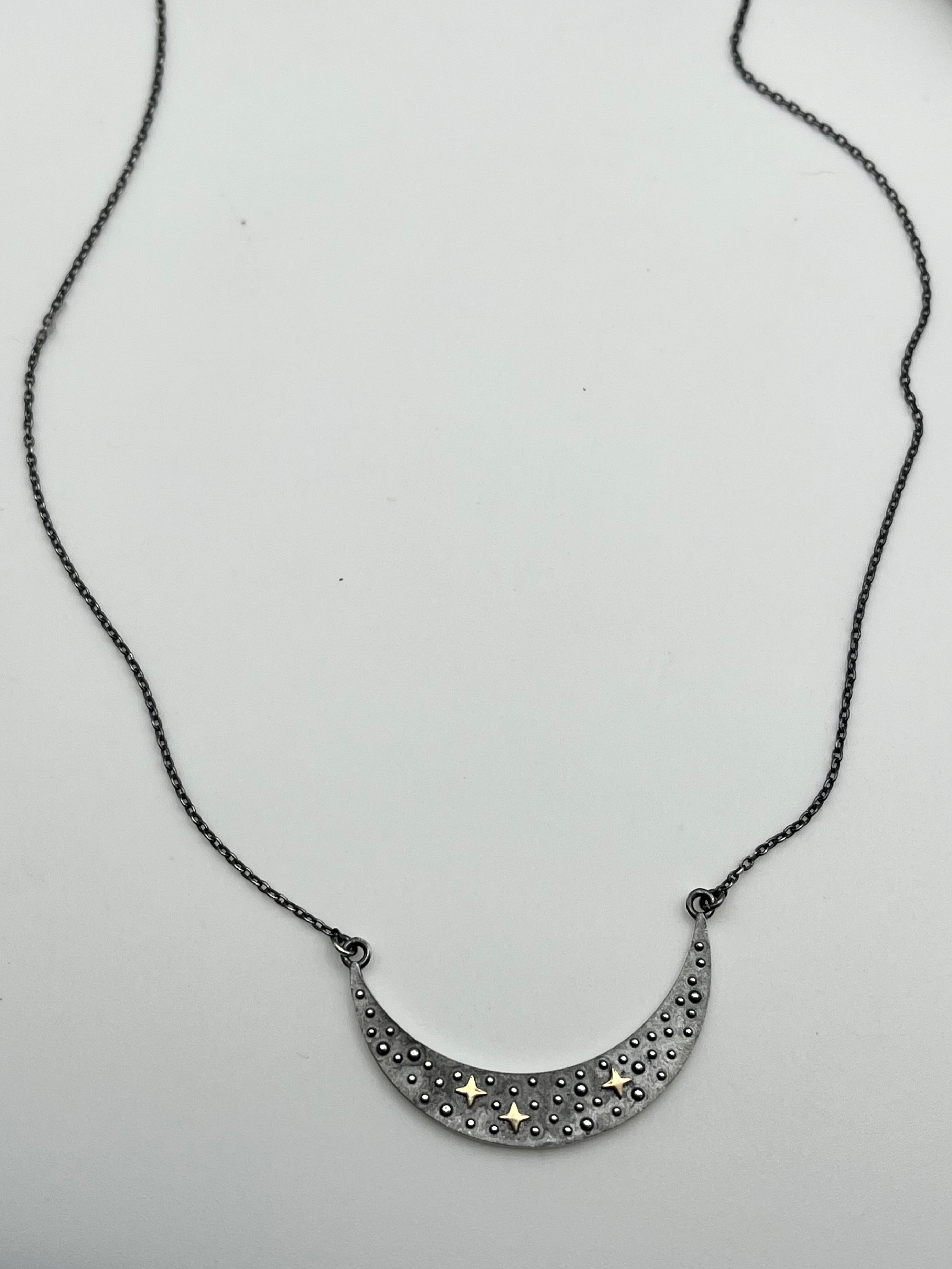 •COSMIC MOON• mixed metal necklace